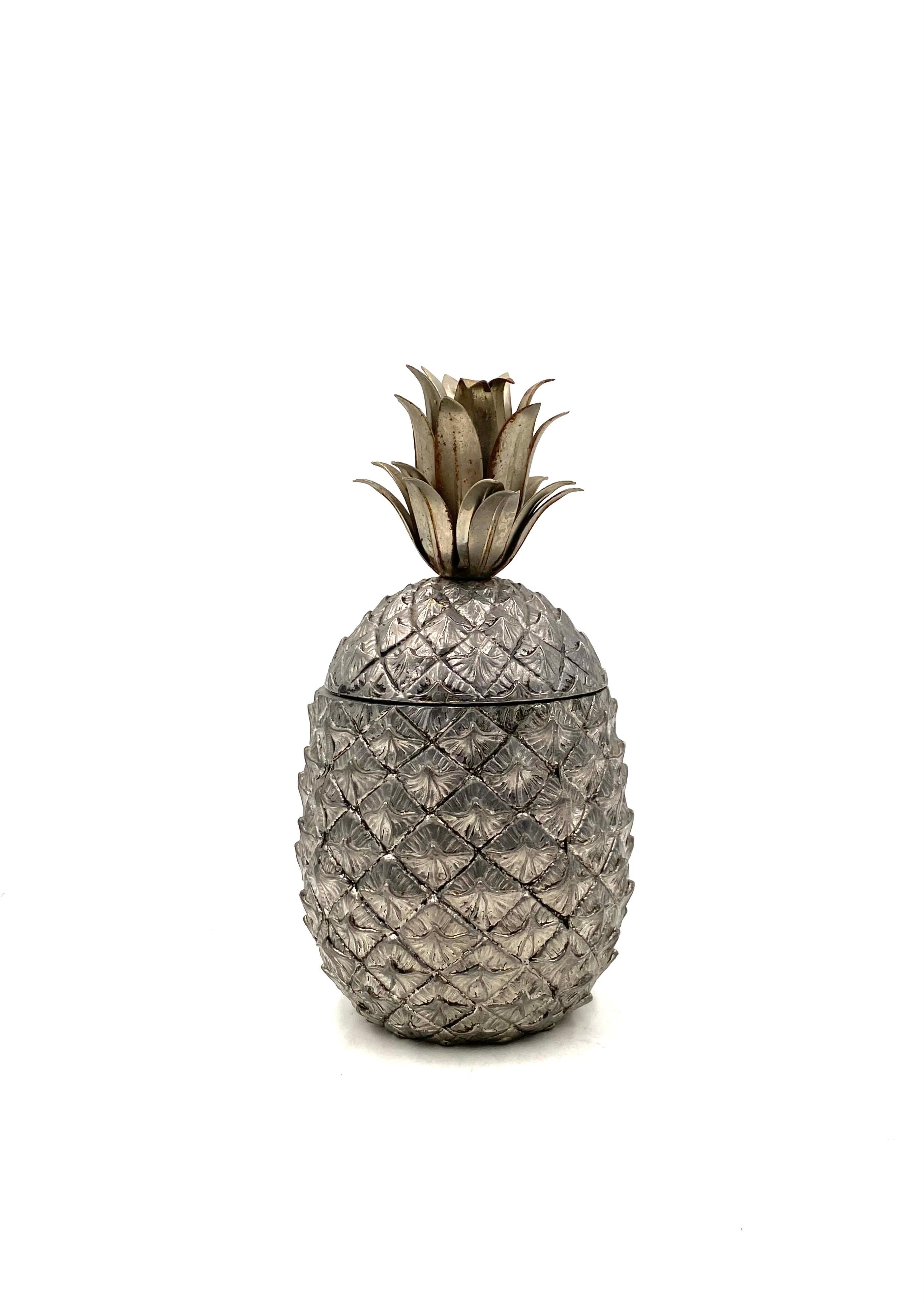 Silvered Pineapple Ice Bucket, Mauro Manetti Fonderie d'Arte, Italy 1970s 2