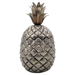Versilberter Ananas-Eiskübel, Mauro Manetti Fonderie d'Arte, Italien 1970er Jahre