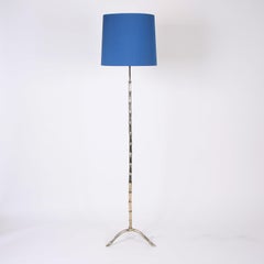 Silvered Plated Faux Bamboo Floor Lamp