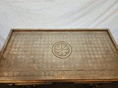 Silvered Repousse Metal-Clad Console Table