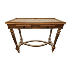 Silvered Repousse Metal-Clad Console Table
