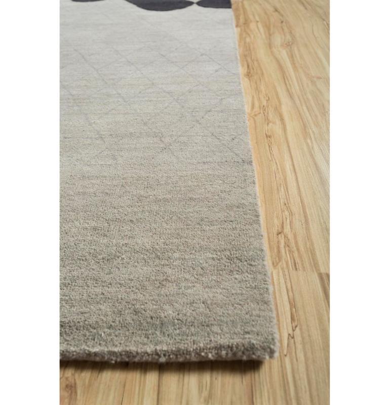 Mid-Century Modern Silvered Serenade Classic Gray & Caviar 240x300 cm Hand Knotted Rug For Sale
