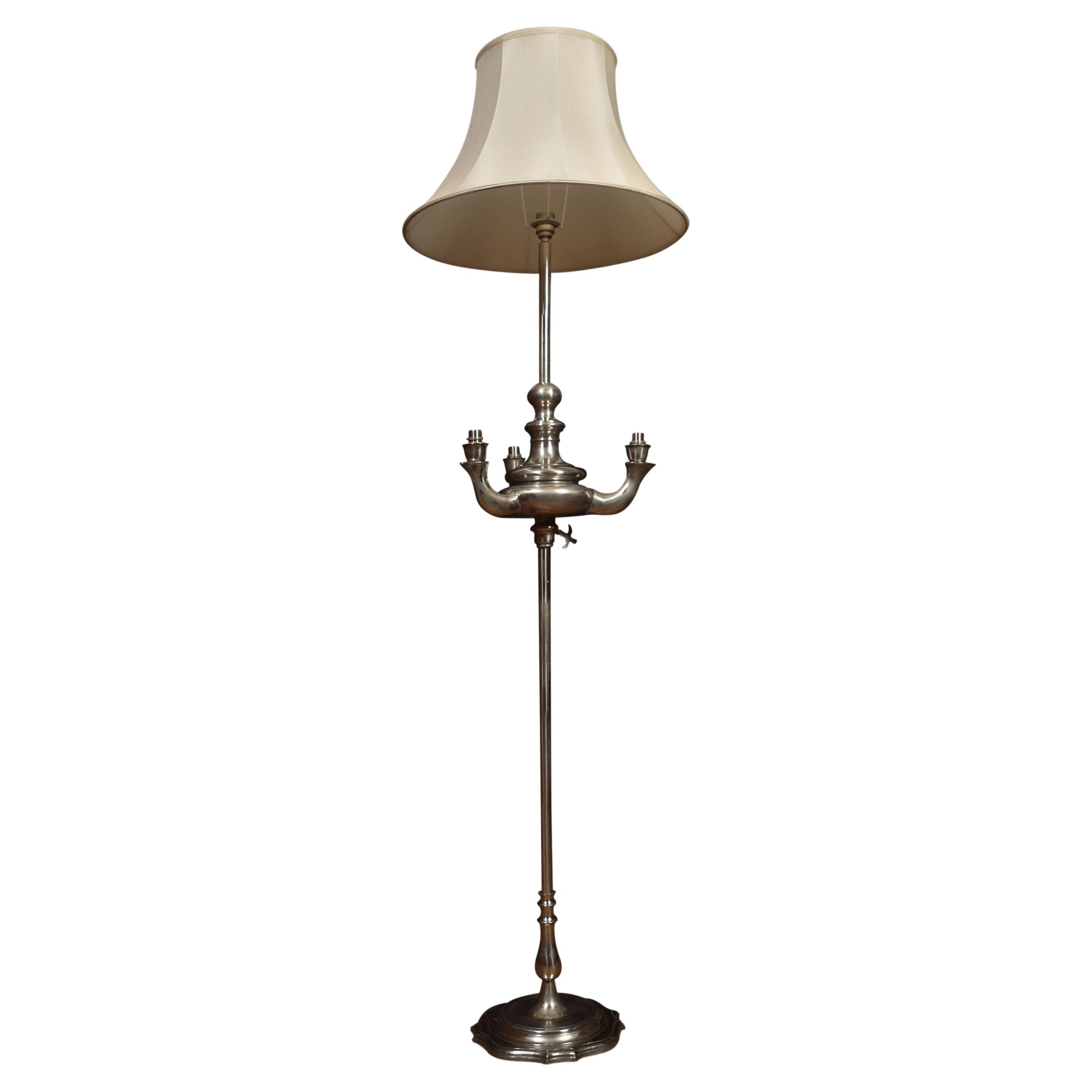 Silvered Standard Lamp For Sale