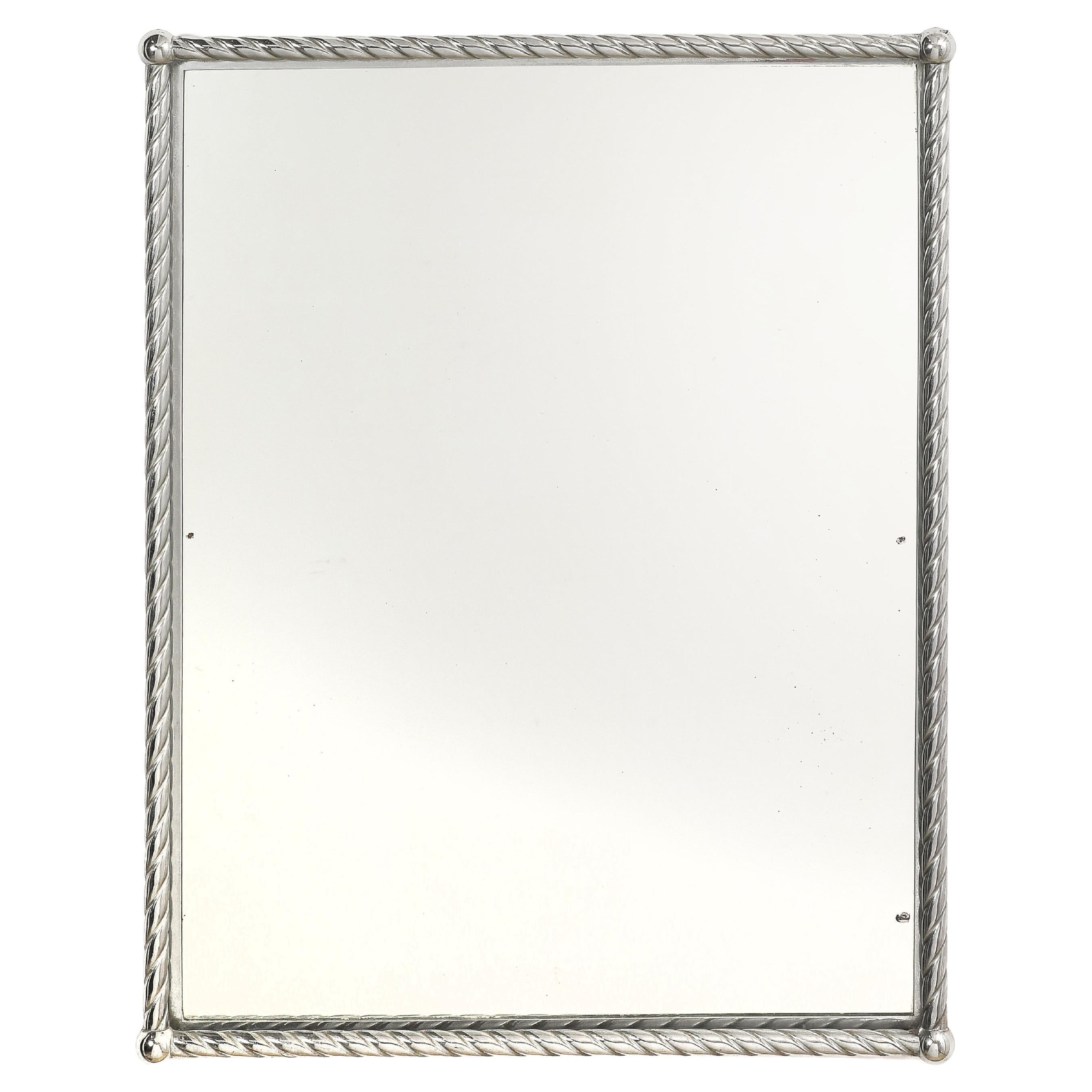 Silvered “Torsade” Brass Mirror, France 1940
s