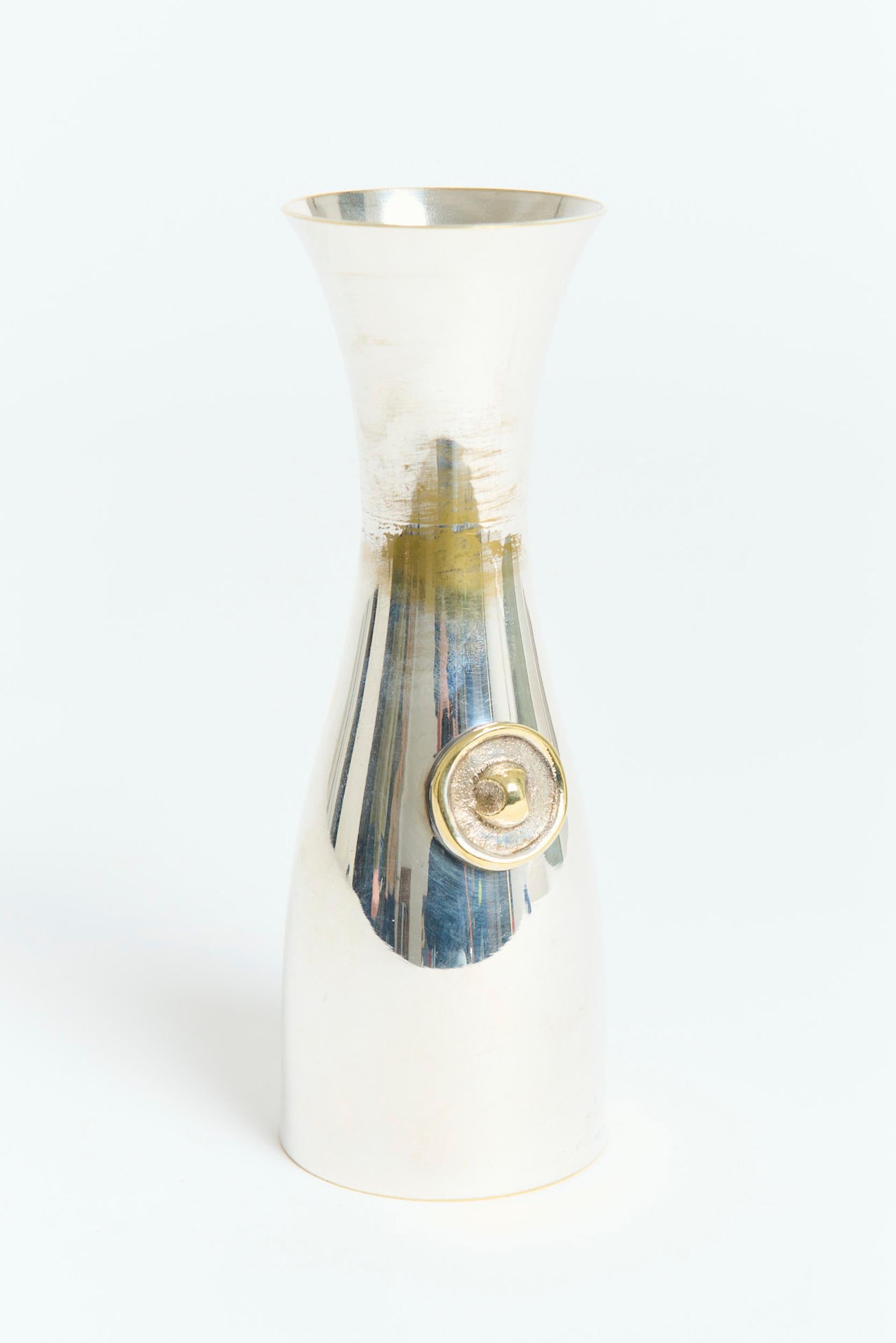 A silver plated brass vase by Teghini Firenze
Italy, 1960s
