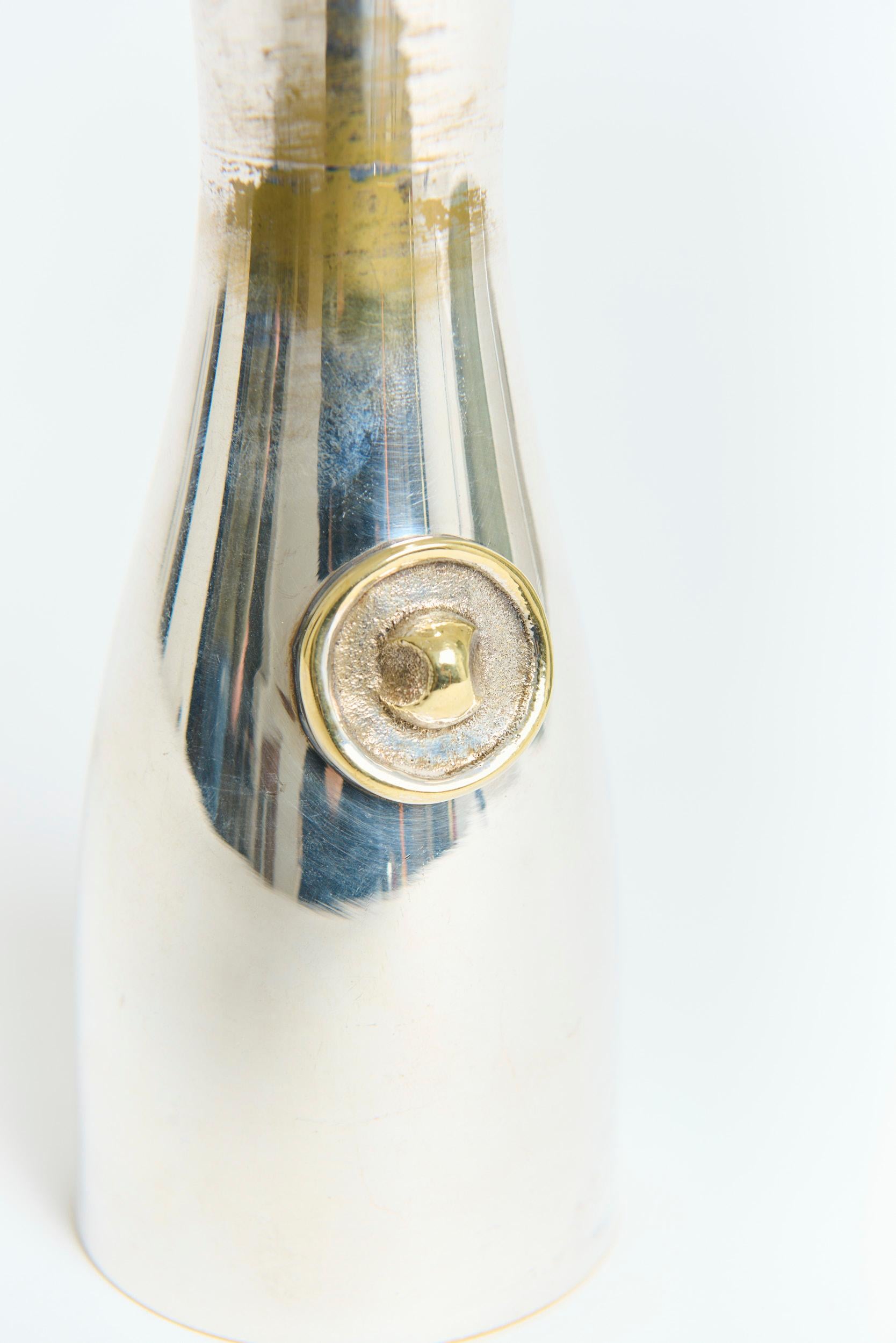Plaqué Silvered Vase by Teghini Firenze en vente