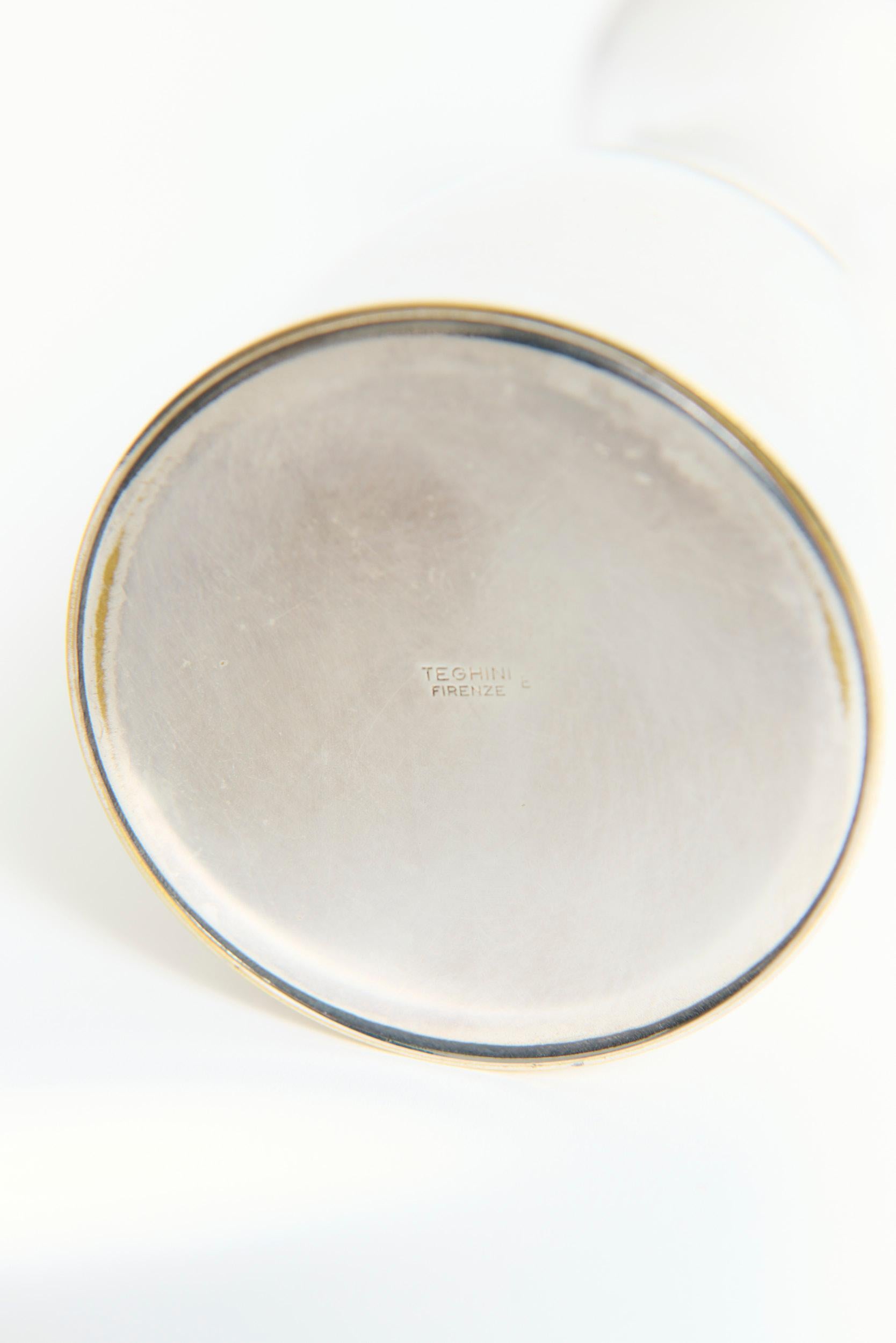 Milieu du XXe siècle Silvered Vase by Teghini Firenze en vente