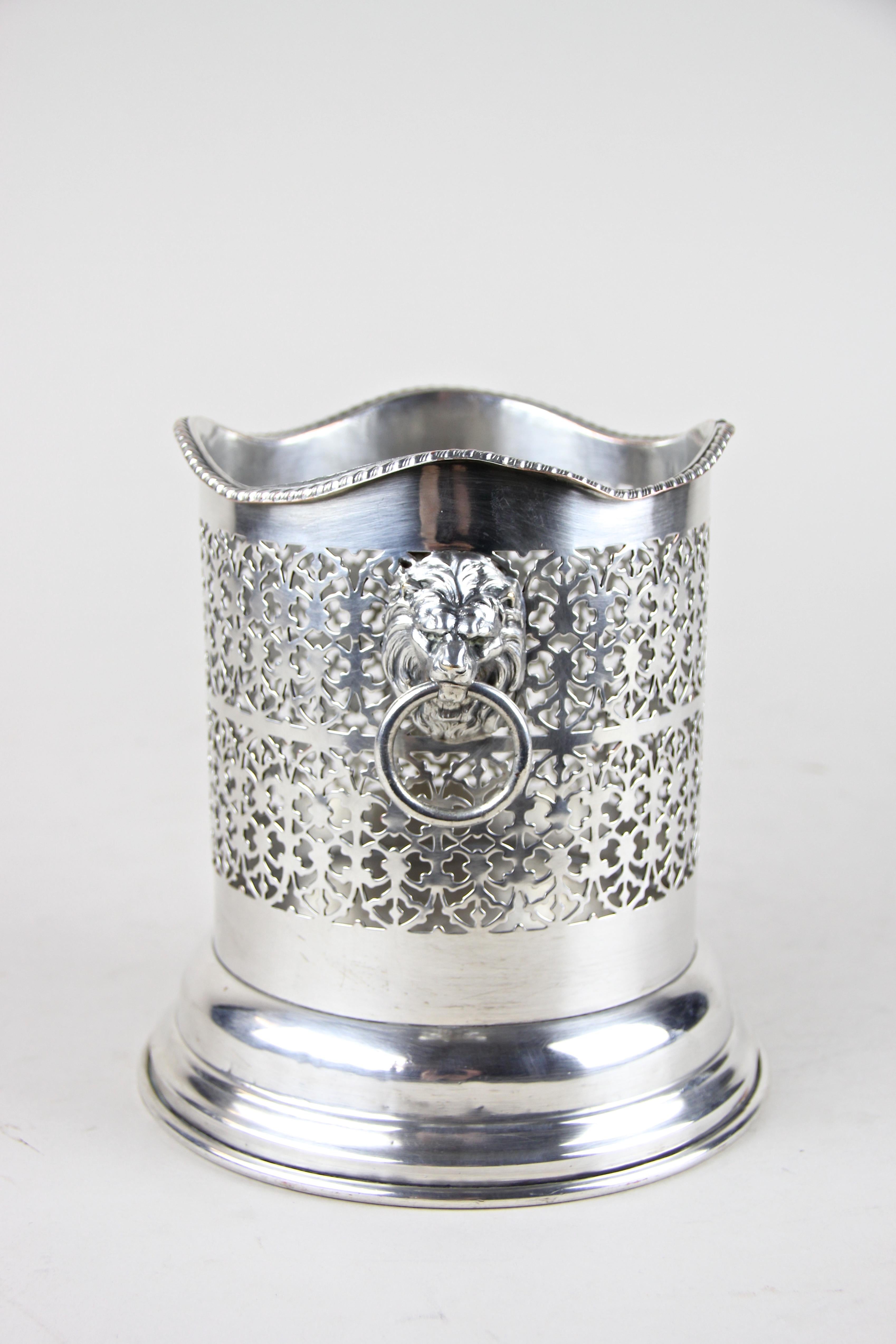 English Silvered Wine Bottle Holder 