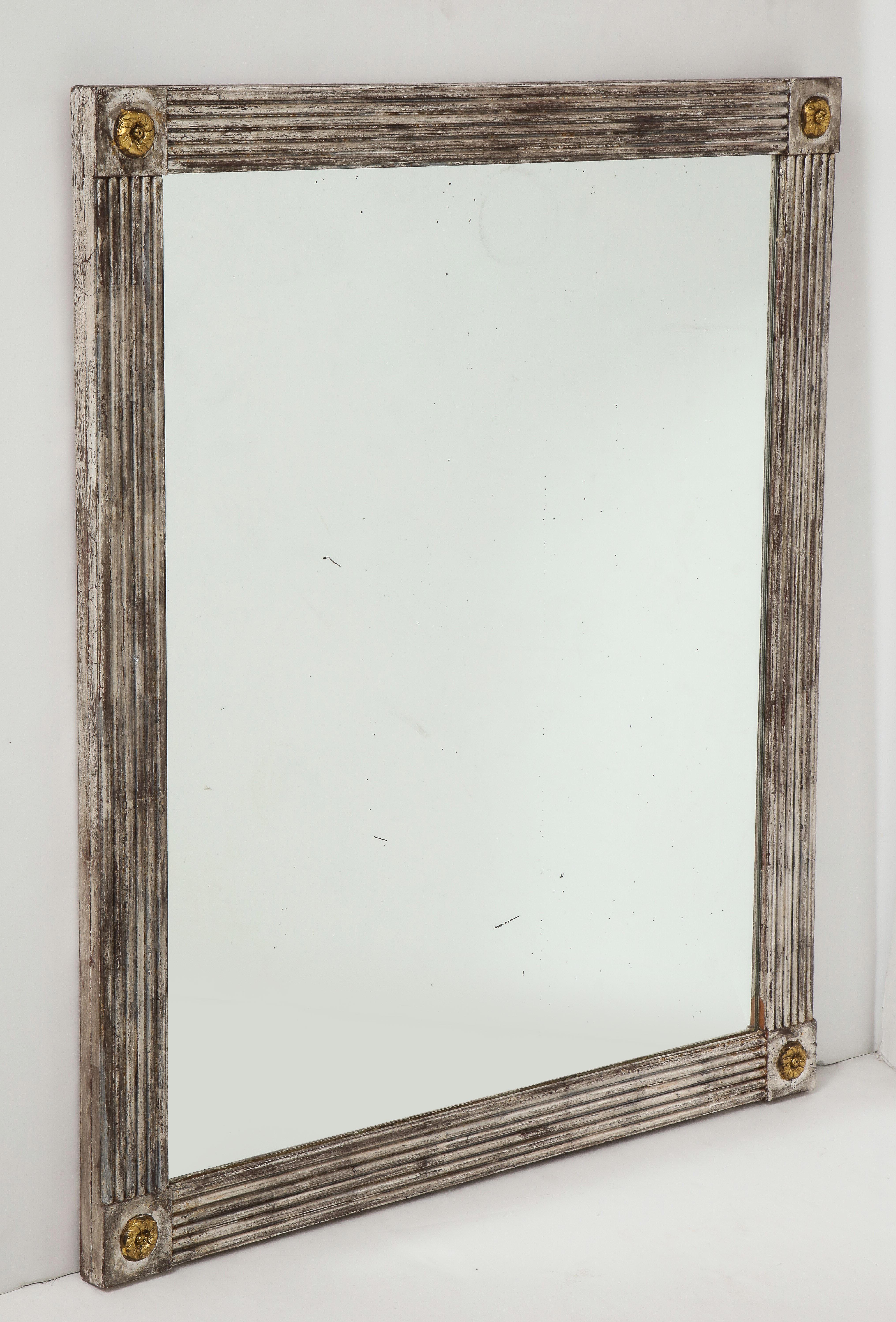 Silvered Wood Mirror with Gold Rosettes 4