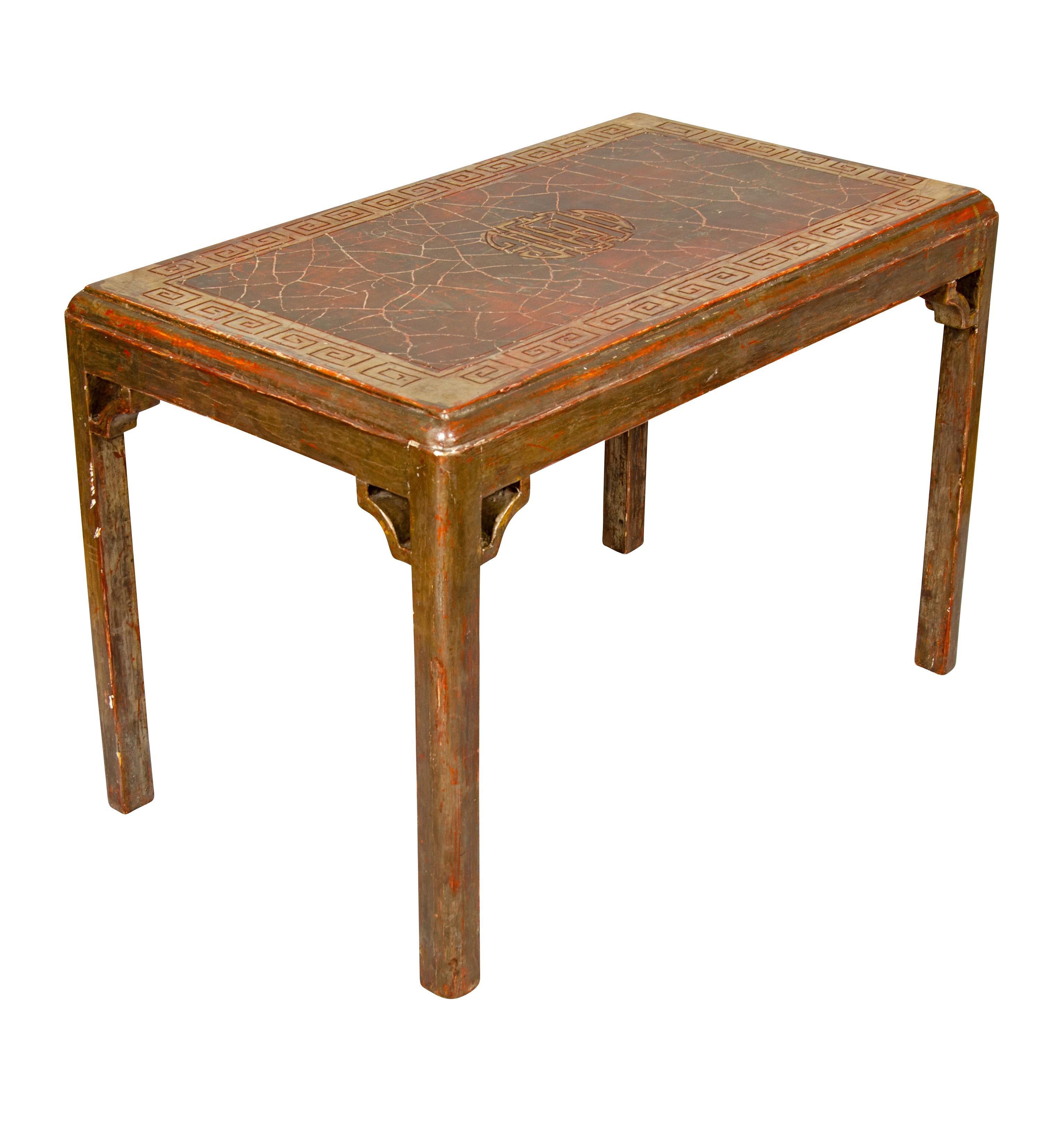 Silvered Wood Table Attributed To Max Kuehne In Good Condition For Sale In Essex, MA