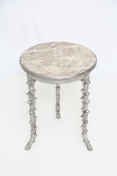 Silvergilt Accent Table with Foliate Legs