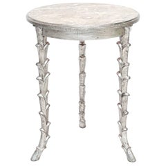 Silvergilt Accent Table with Foliate Legs