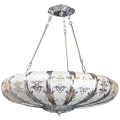 Silverleafed UFO Style Chandelier