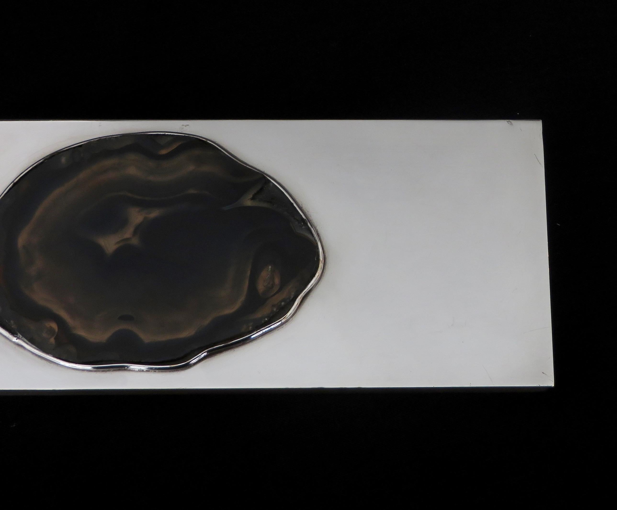 Silverplate and Agate Box Attributed to French Designer Maria Pergay 2