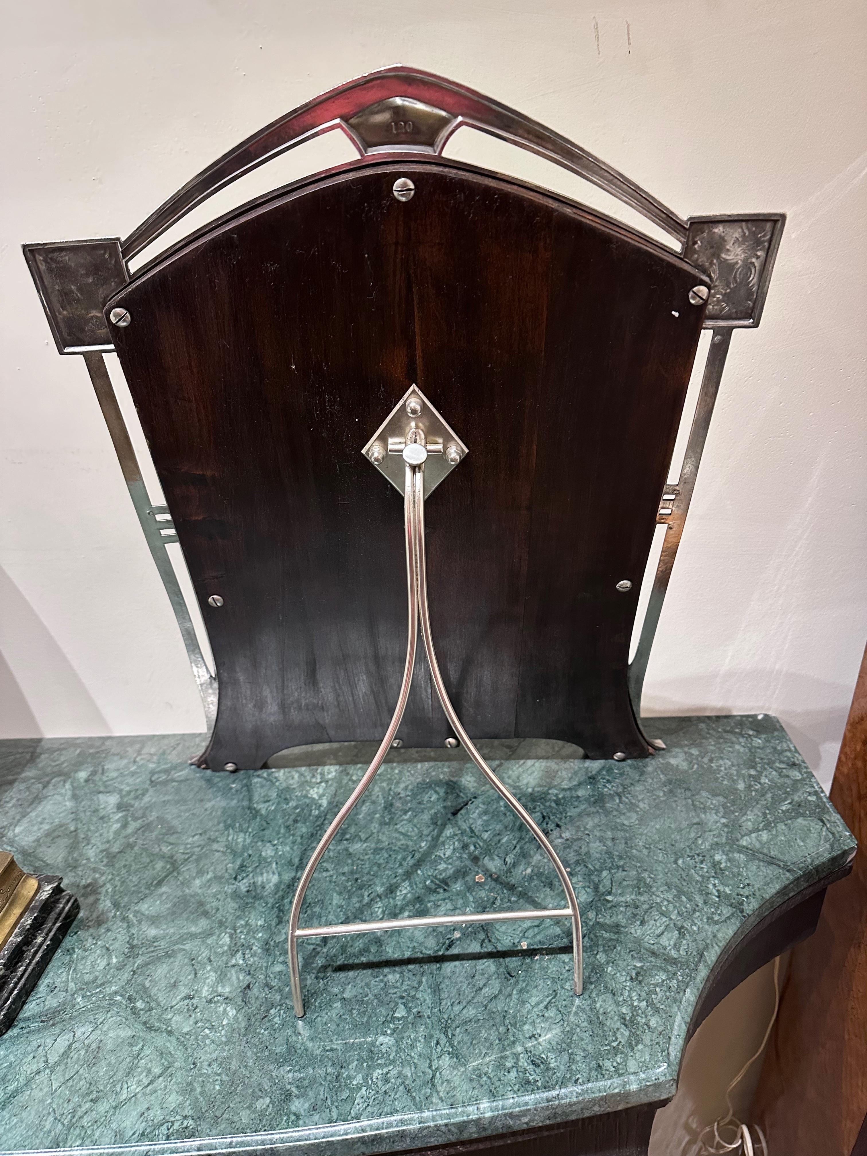Miroir de table Art Déco/Art Nouveau WMF en métal argenté en vente 1