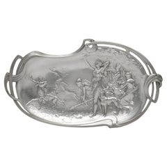 Piatto da parete Art Nouveau in silverplate di WMF