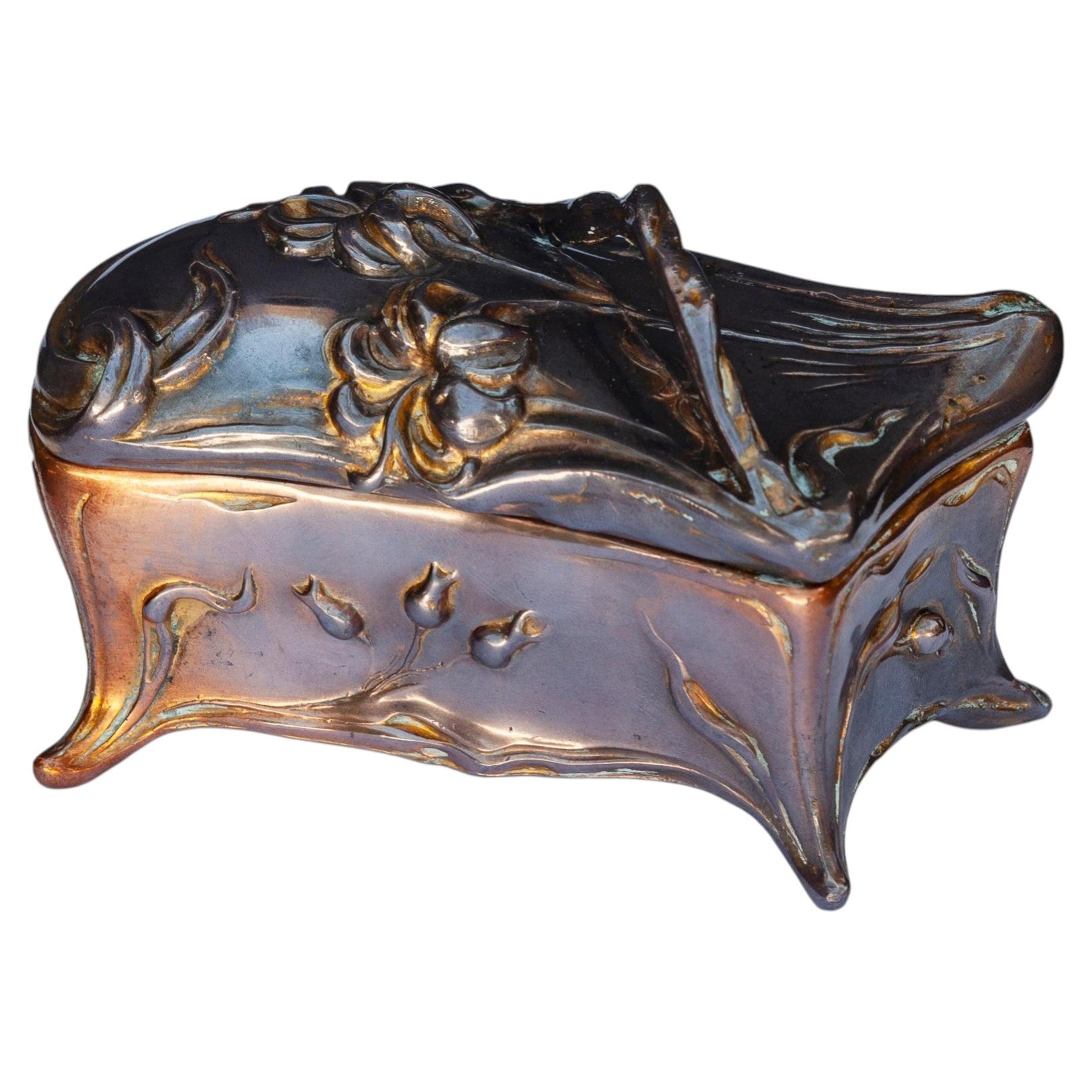 Silverplate Art Noveau Jewelry Cache