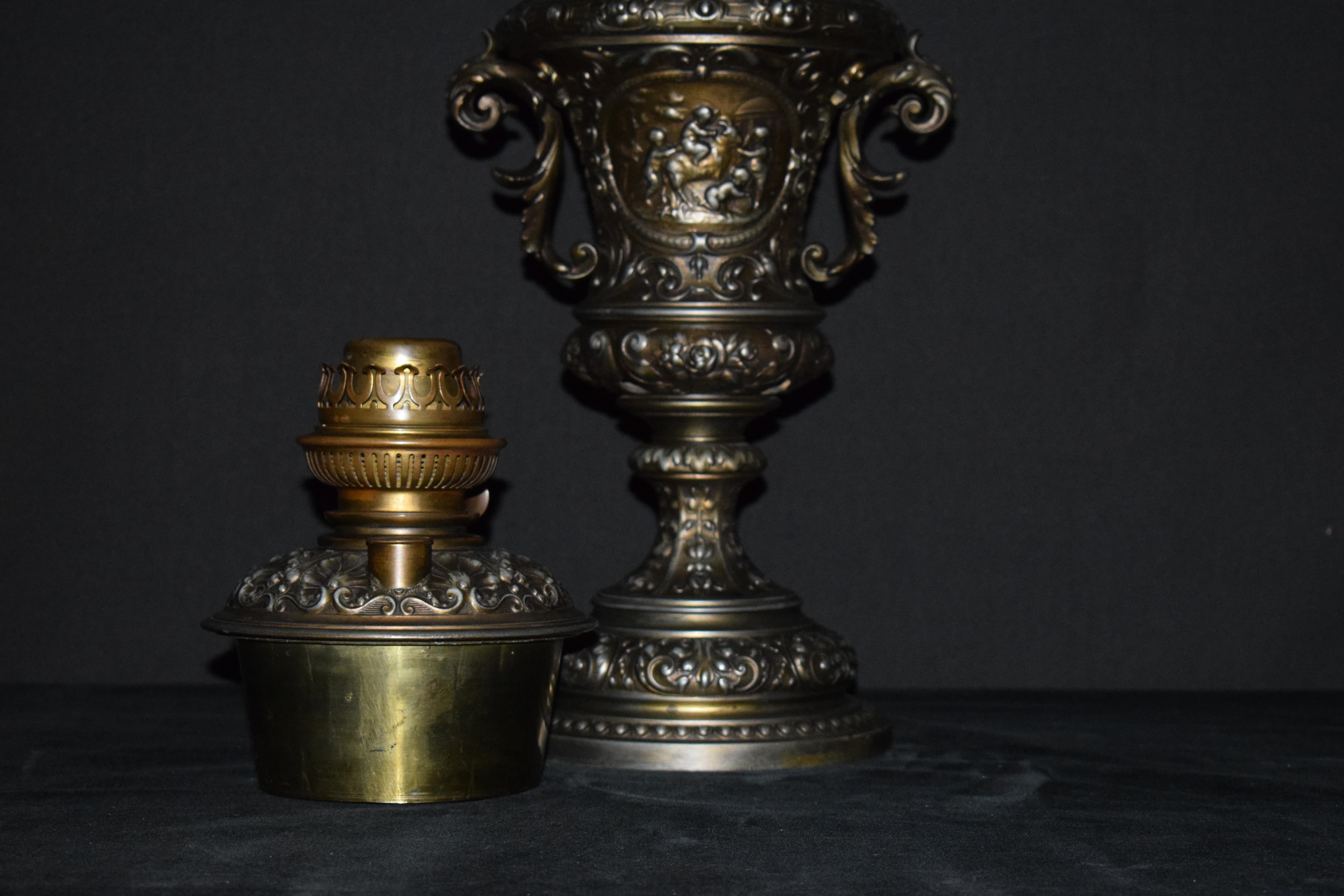 Silverplate Bronze Lamp For Sale 5