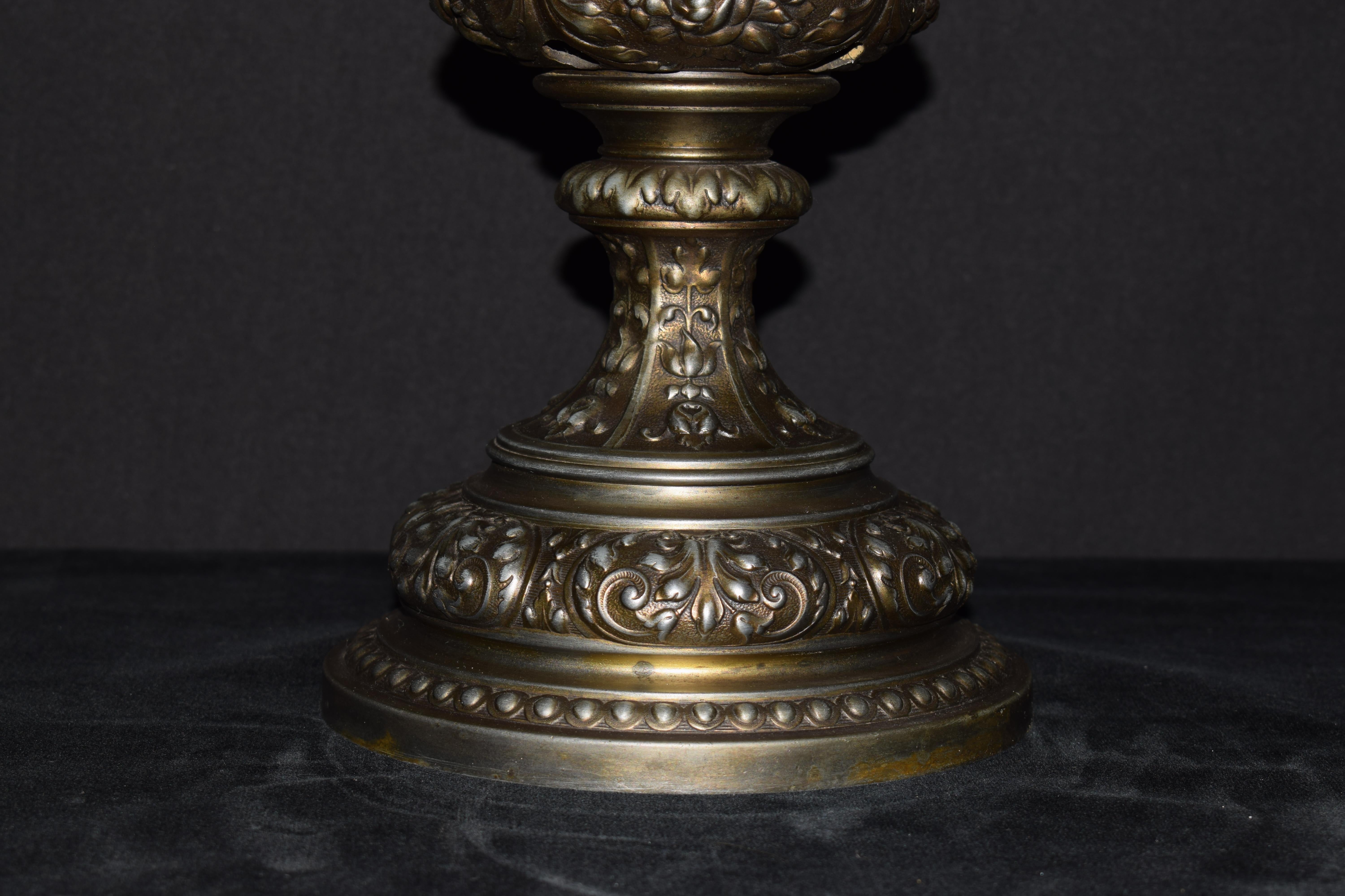 Silverplate Bronze Lamp For Sale 7