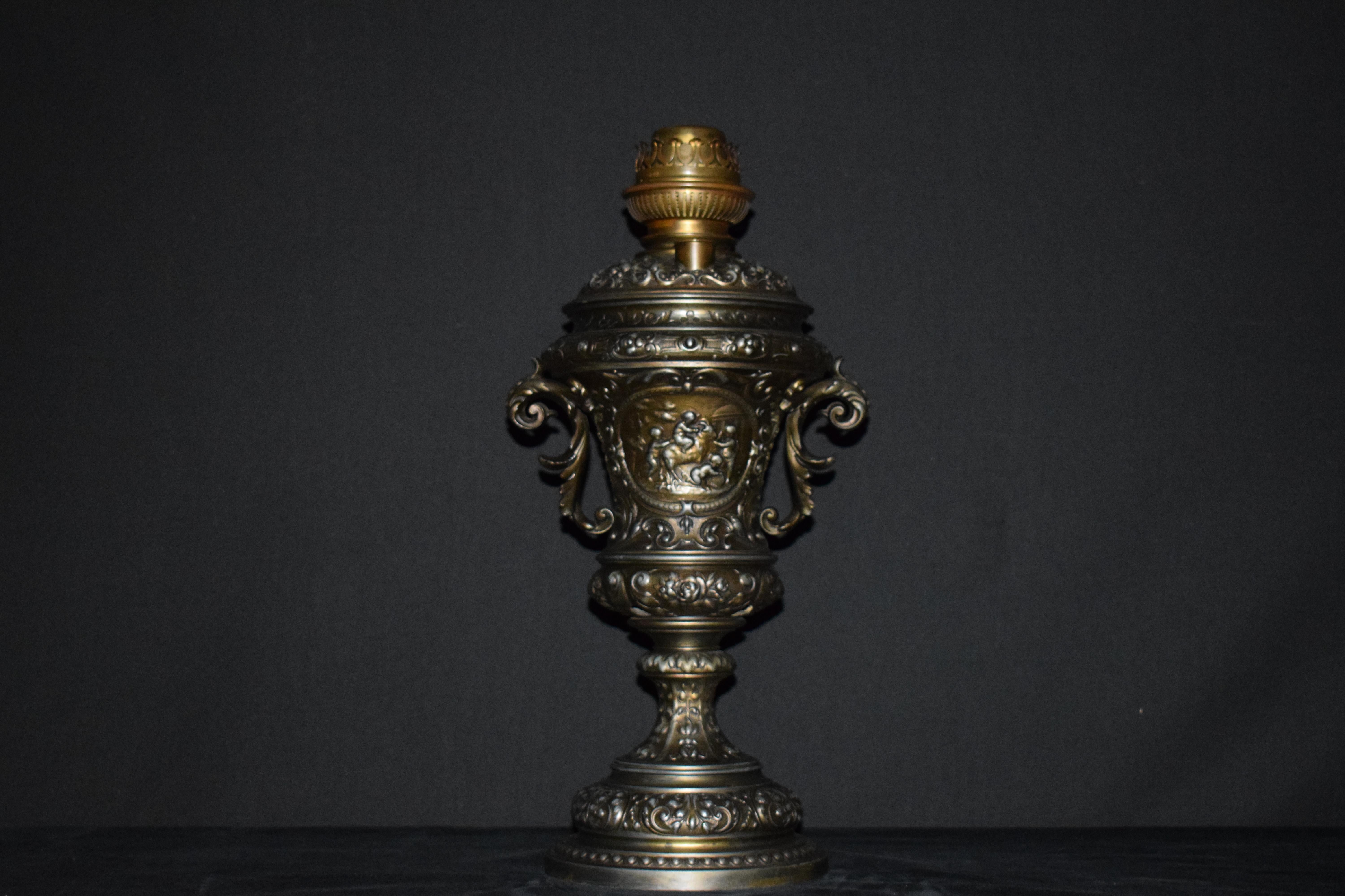 Silverplate Bronze Lamp For Sale 12