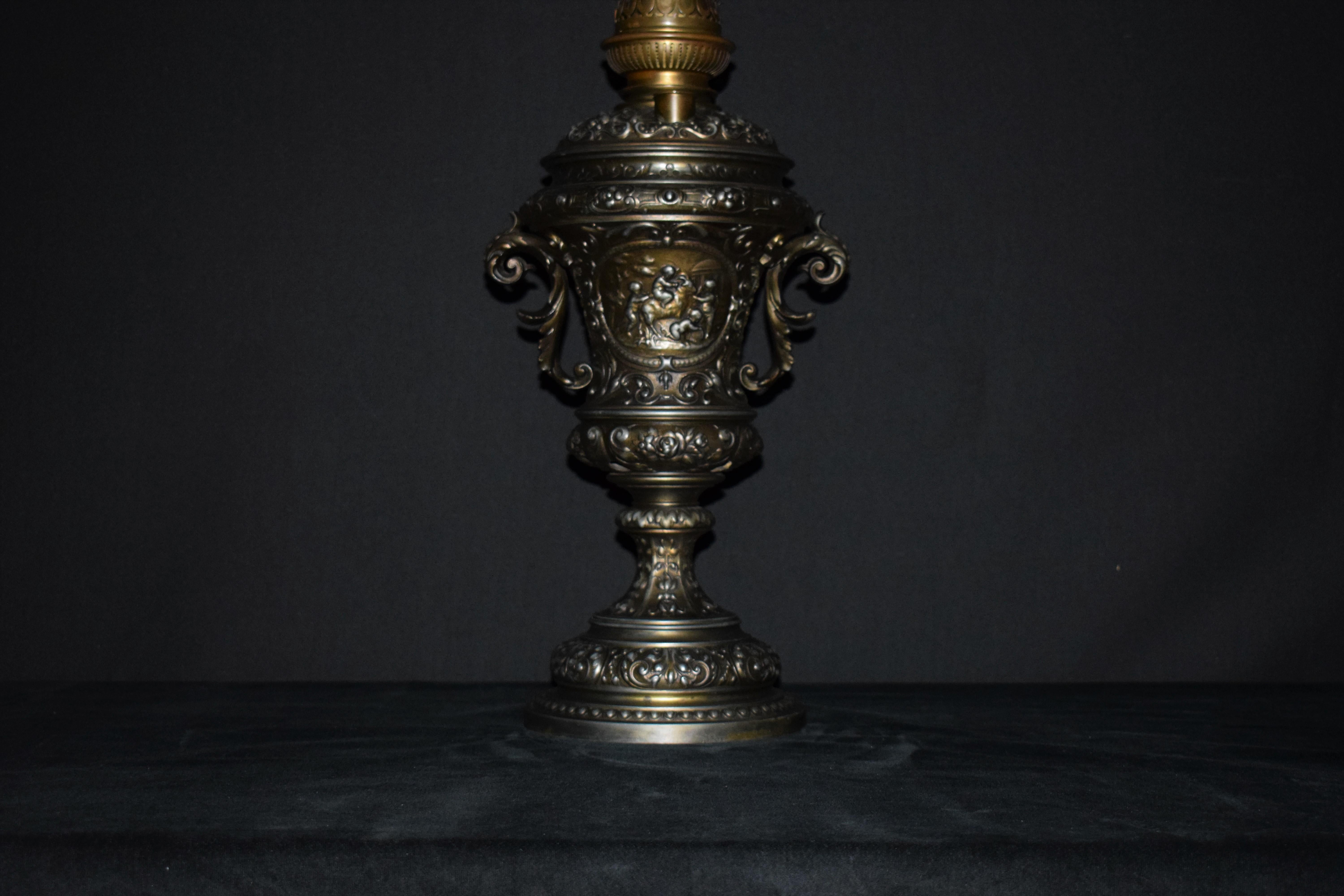 Silverplate Bronze Lamp For Sale 13