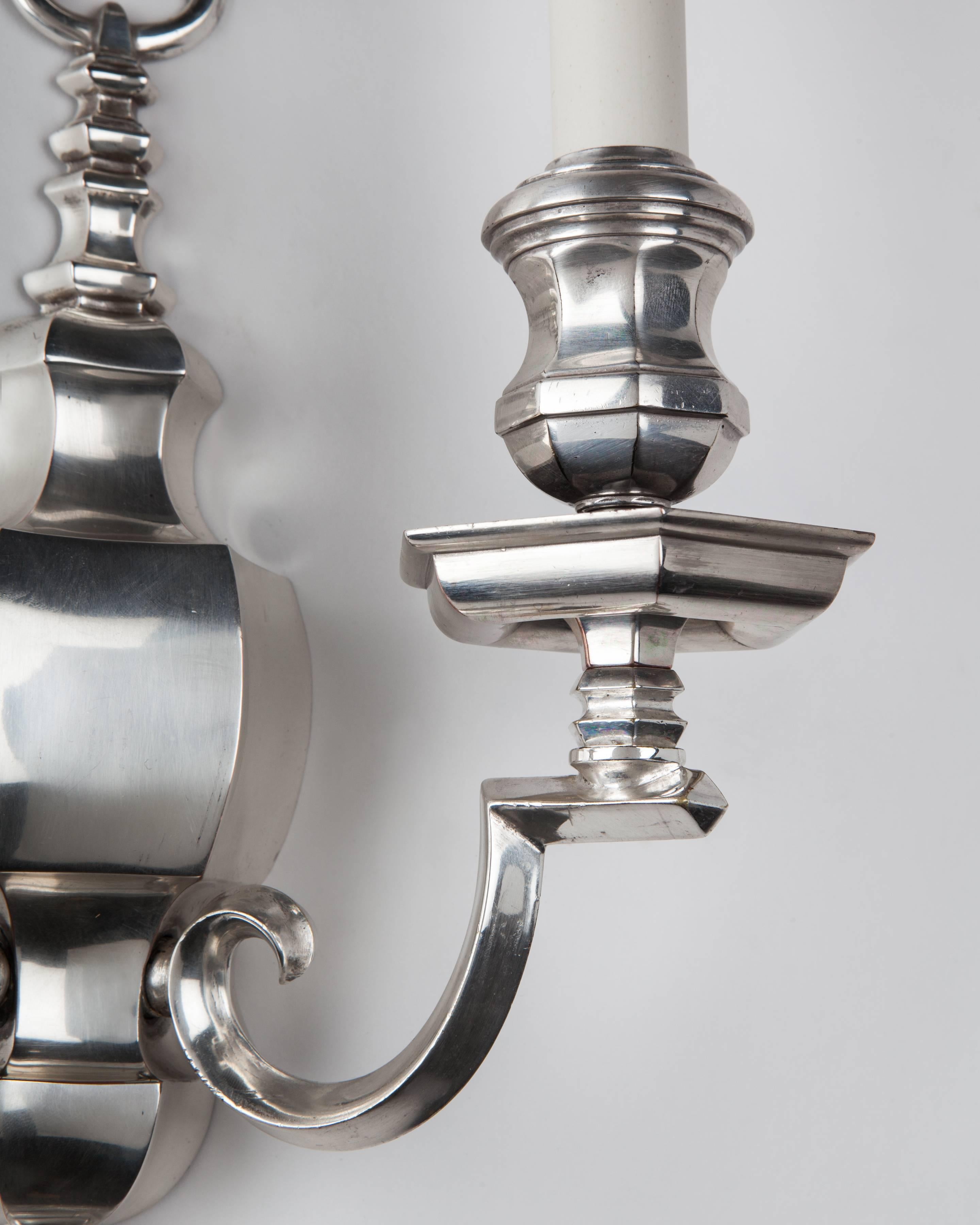 Silver Plate Caldwell Sconces, circa 1900 In Good Condition In New York, NY