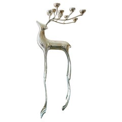 Silverplate Candelabra Deer Figure Sculptural
