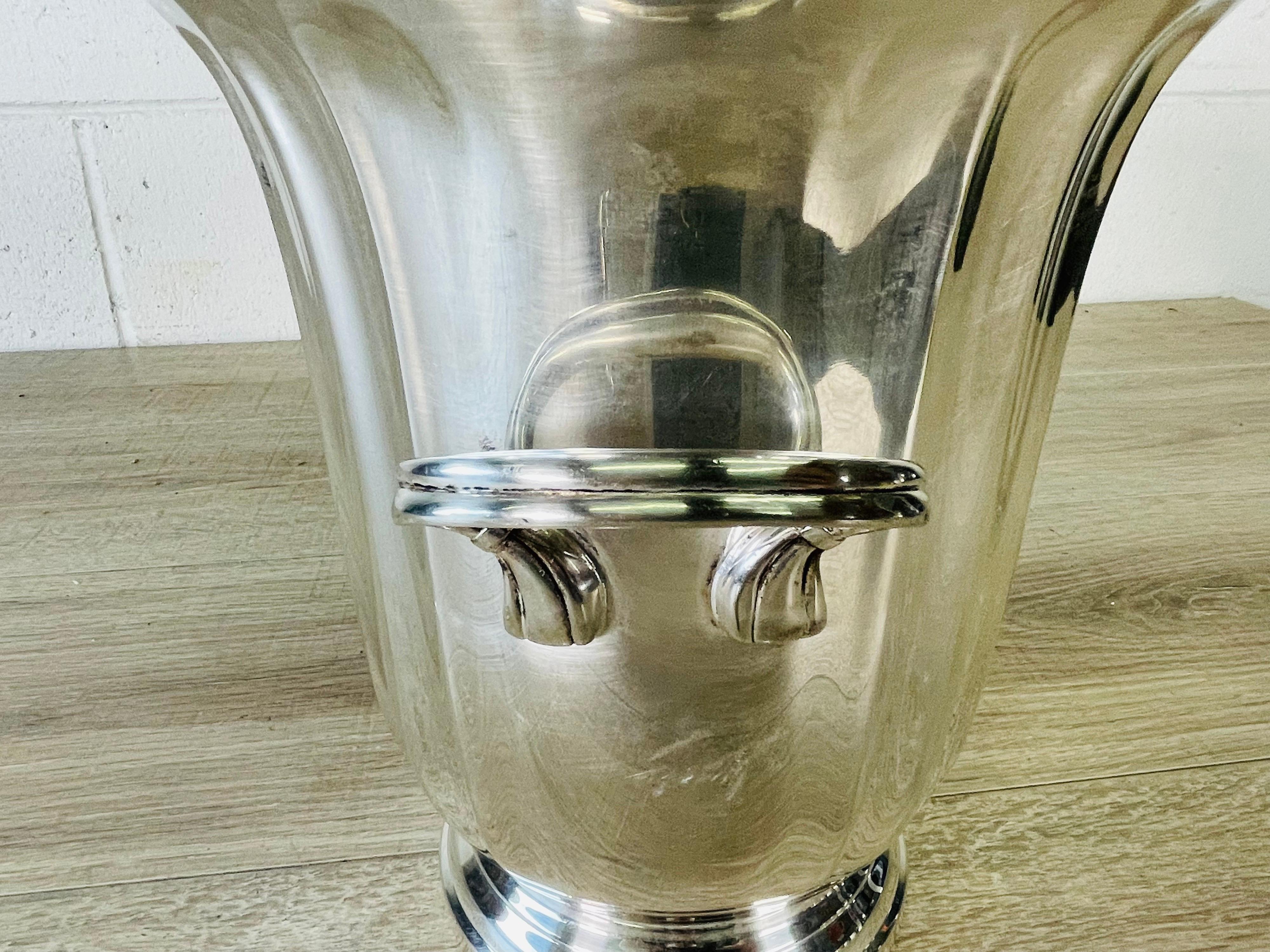 Mid-Century Modern Silverplate Champagne Ice Bucket For Sale