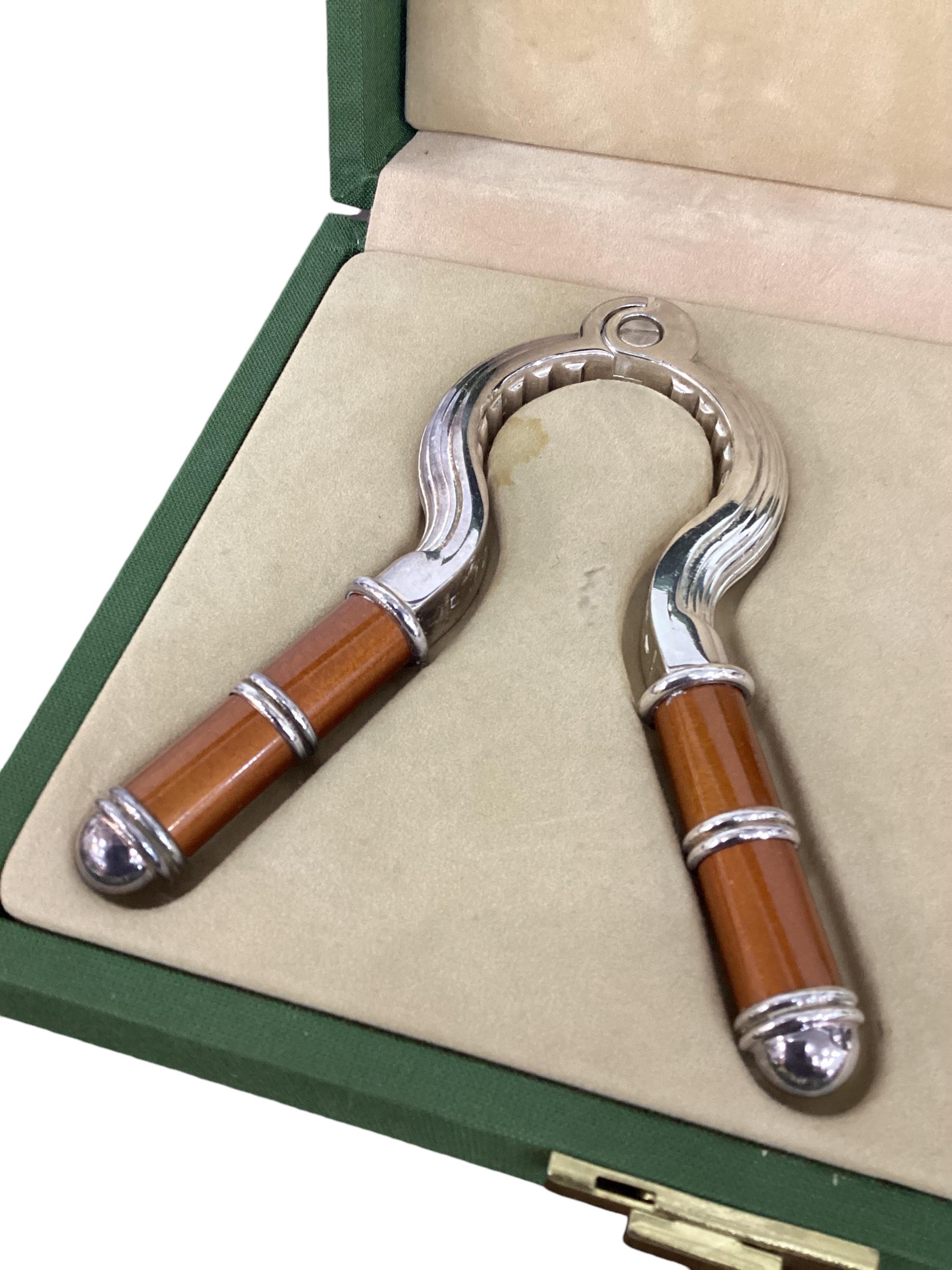 Silver Plate Silverplate Christofle Talisman Brown Sienna Champagne Bottle Opener and Stopper