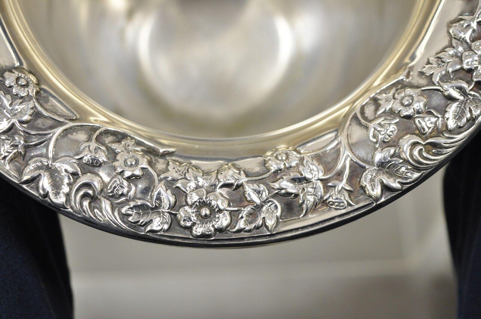Cubitera de Plata Inglesa Victoriana Floral Repoussé para Champán Vino 5