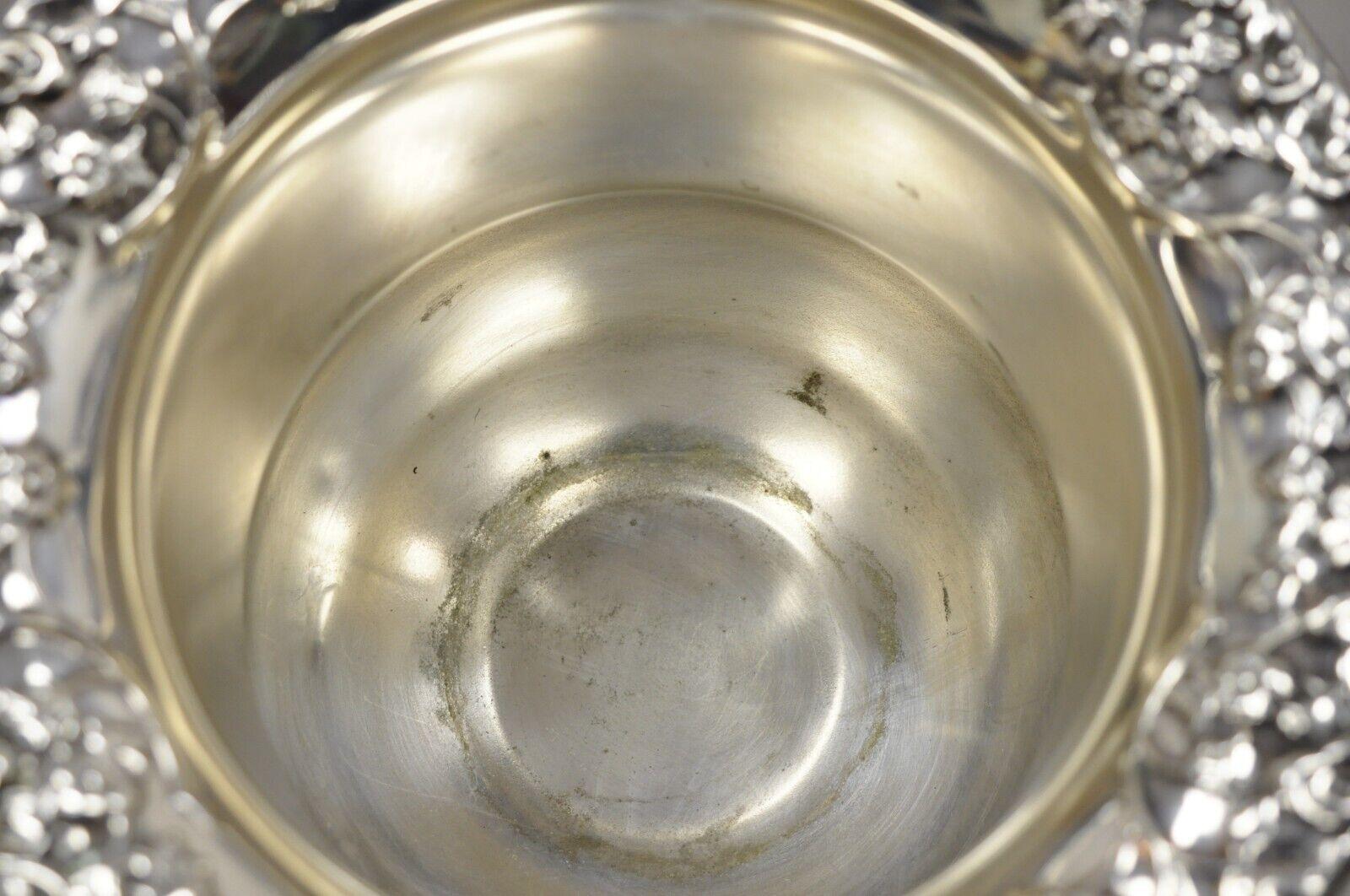 Cubitera de Plata Inglesa Victoriana Floral Repoussé para Champán Vino Chapado en plata