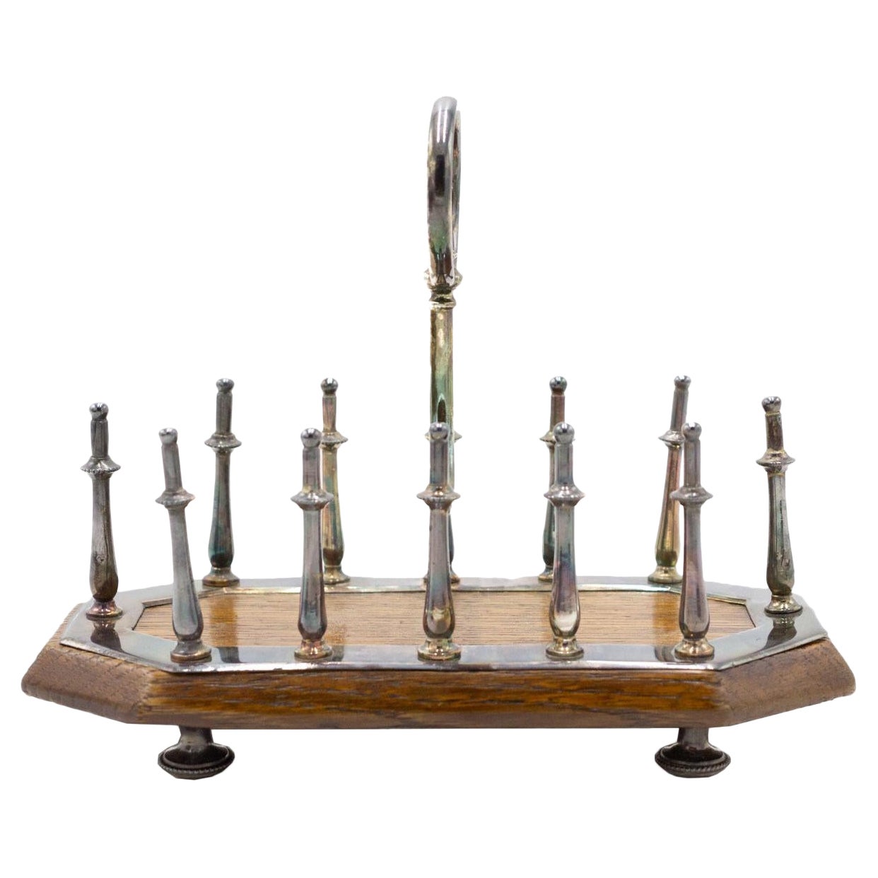 Facettierter Briefhalter aus Silberblech im Angebot