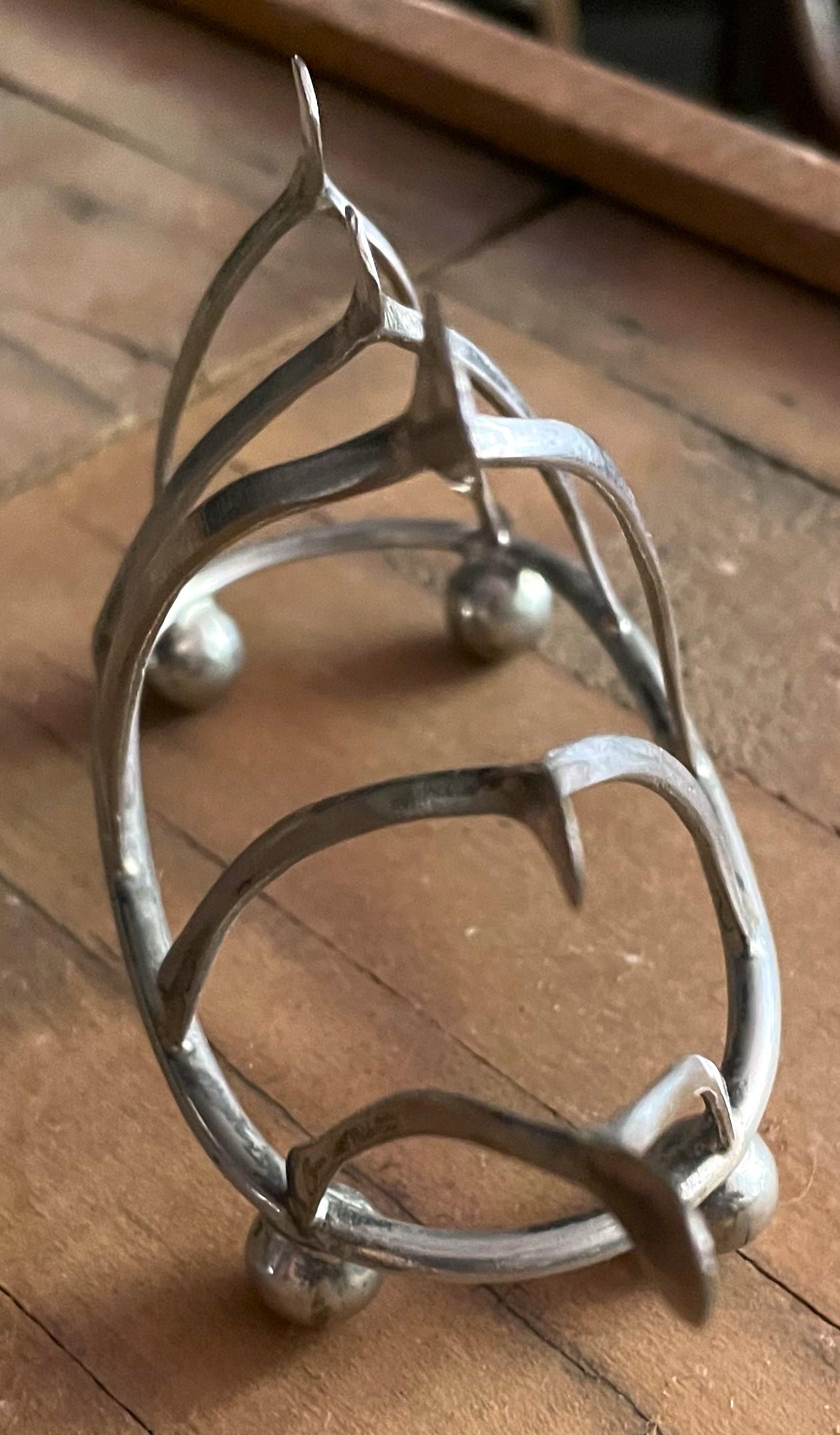 Unknown Silverplate Figural Wishbone Footed Toast Letter Server/Holder/Rack