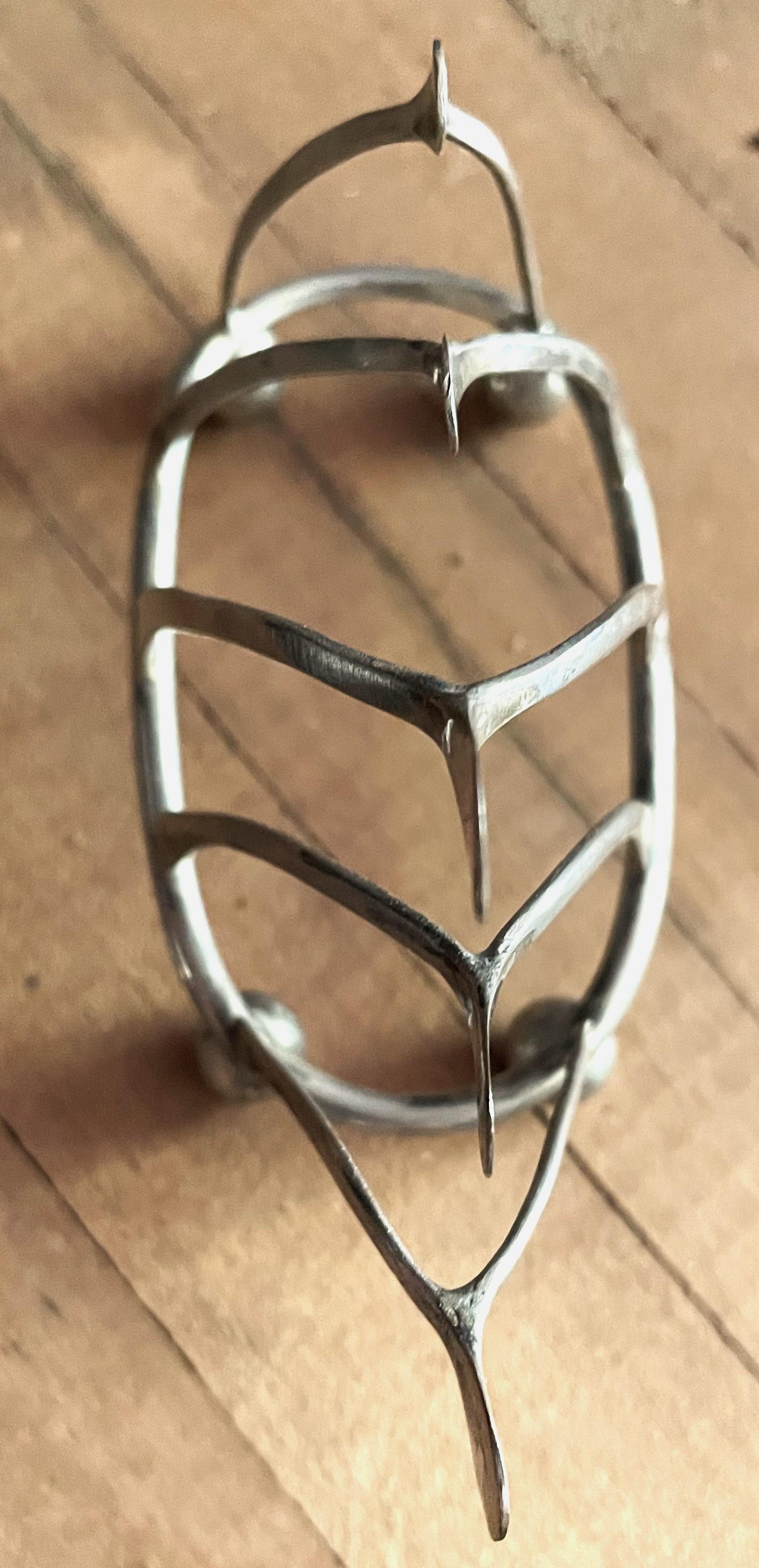 Silver Plate Silverplate Figural Wishbone Footed Toast Letter Server/Holder/Rack
