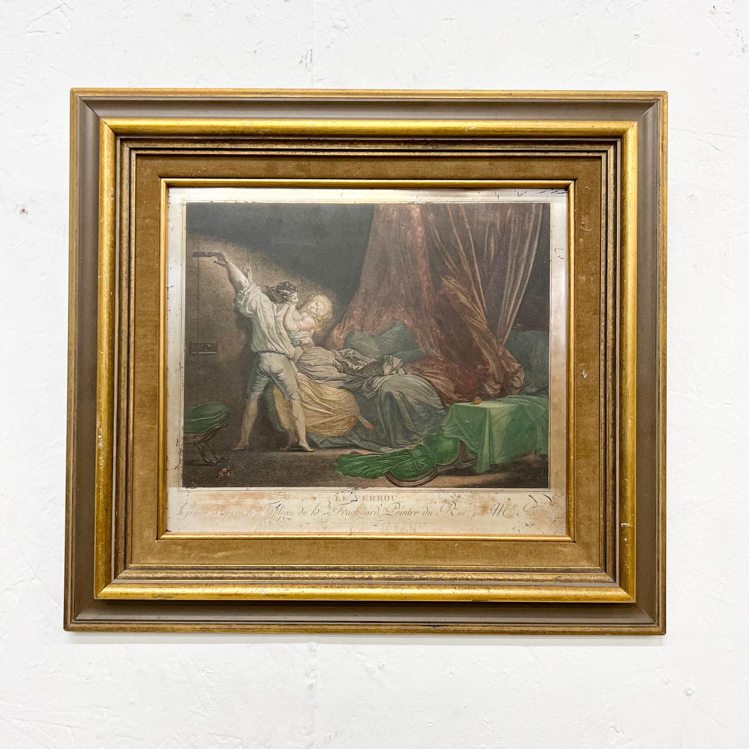 Estampillé Le Verrou Grave d'après le tableu de h fragonard peintre du roi, Par M Blot
D'après Fragonard Jean Honore (Grasse, 1732 - Paris, 1806)
Art of Vintage Vintage en métal argenté.
Gravure en couleurs sur feuille d'argent. Magnifique velours