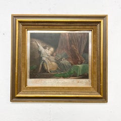 Französische Silberblech-Kunst: Le Verrou-Radierung nach Jean-Honore Fragonard, Frankreich