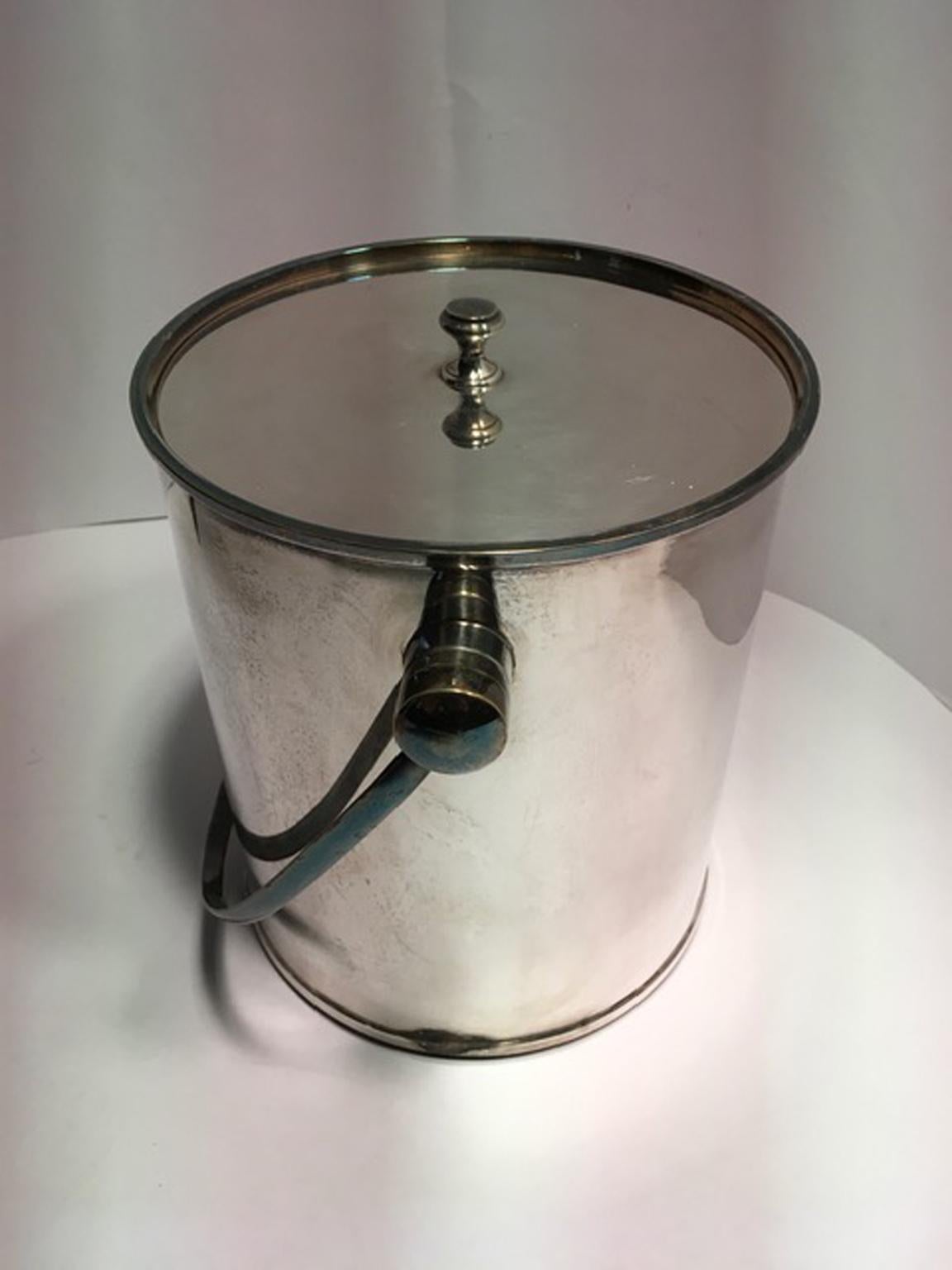 Silverplate Ice Bucket with Handle For Sale 1