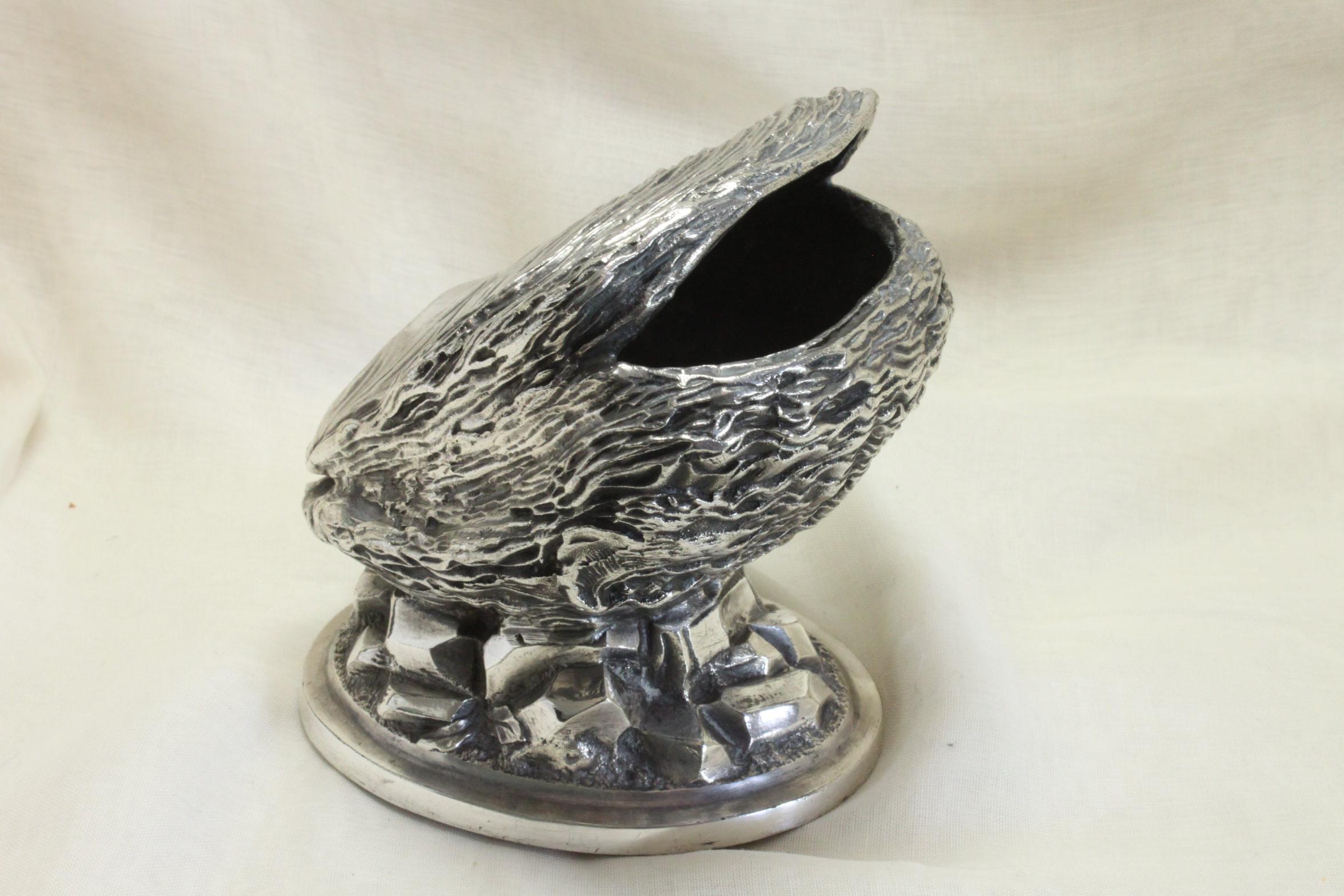 Late Victorian Silverplate Spoon Warmer in the Shape of an Oyster Shell
