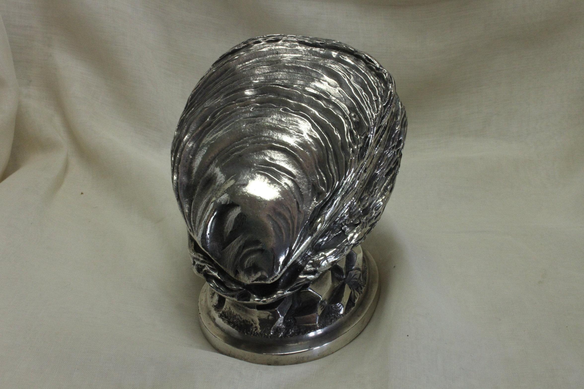 English Silverplate Spoon Warmer in the Shape of an Oyster Shell