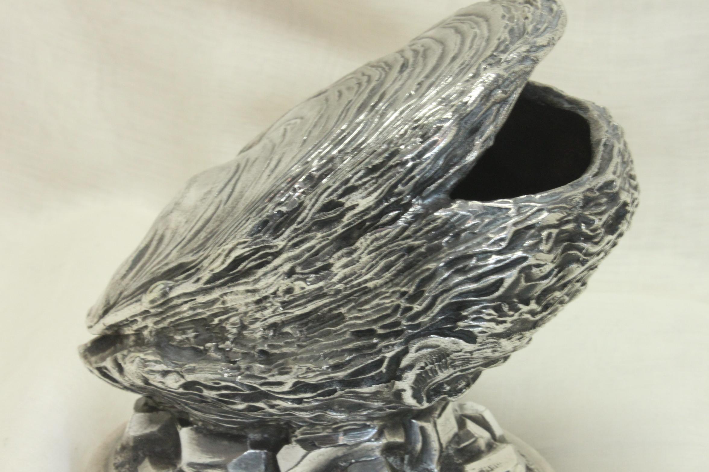 Late 19th Century Silverplate Spoon Warmer in the Shape of an Oyster Shell