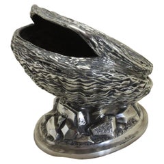 Silverplate Spoon Warmer in the Shape of an Oyster Shell