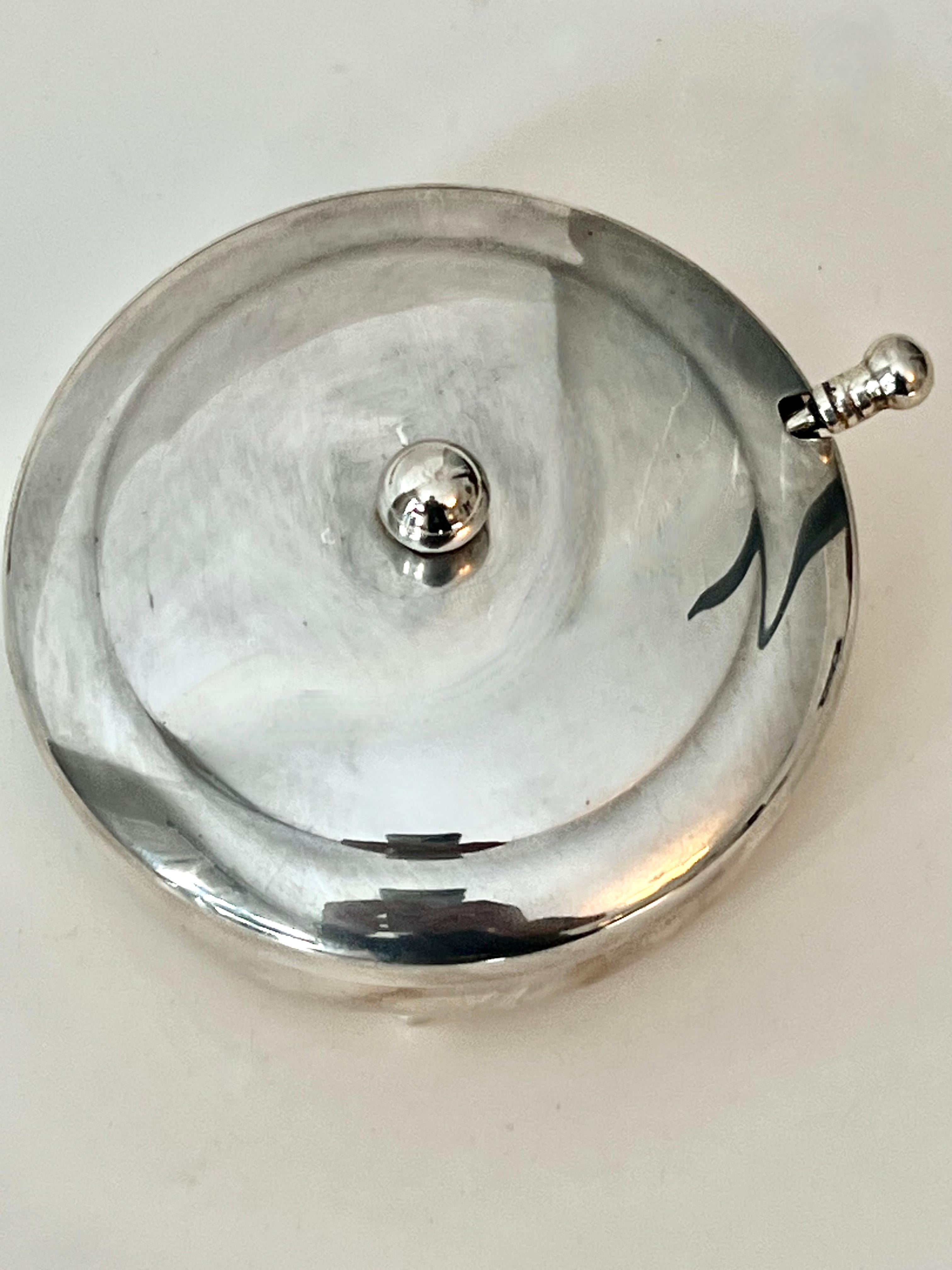 Silver Plate Silverplate Sugar or Condiment Bowl with Spoon For Sale