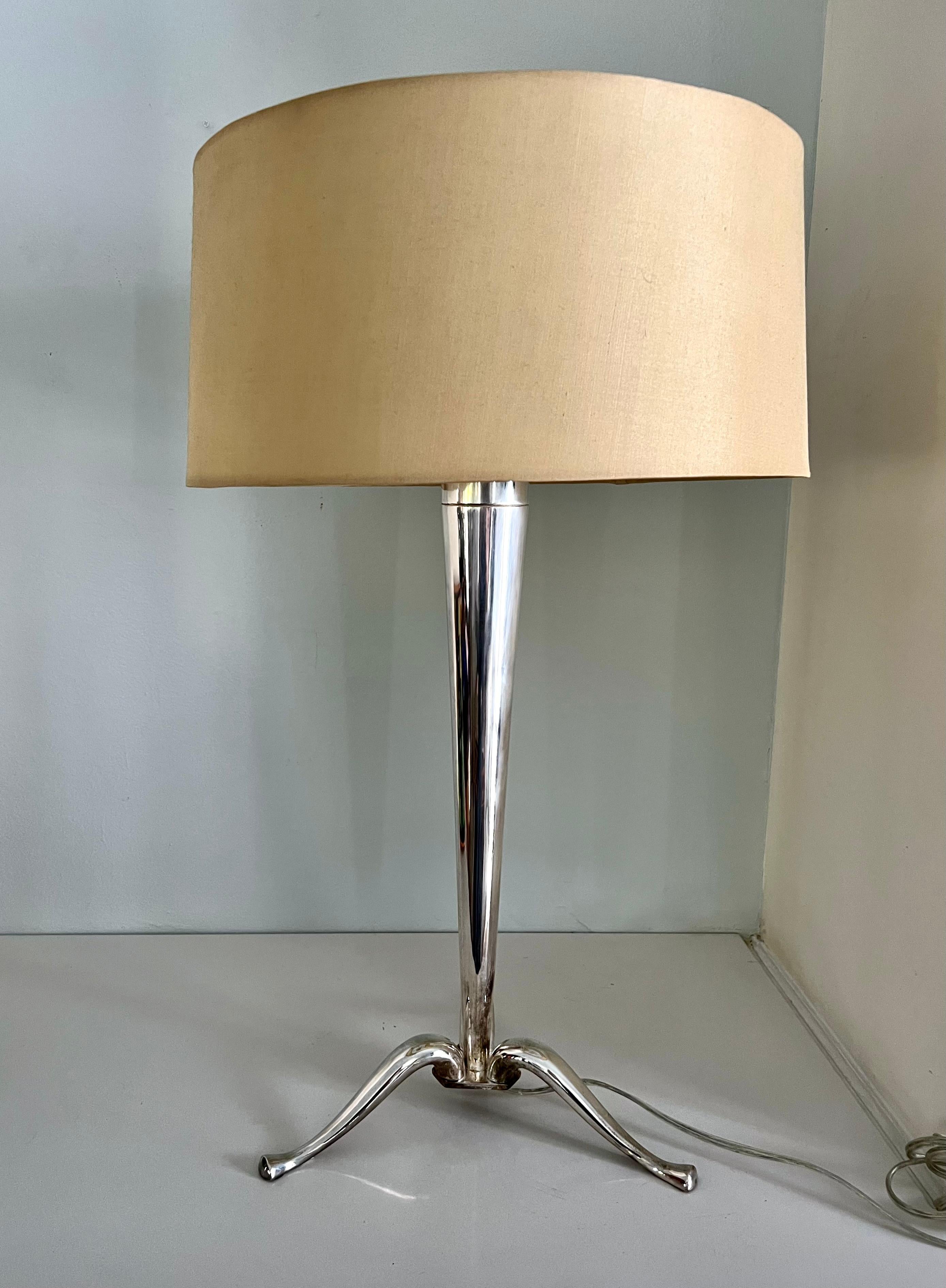 20th Century Silverplate Table Lamp For Sale