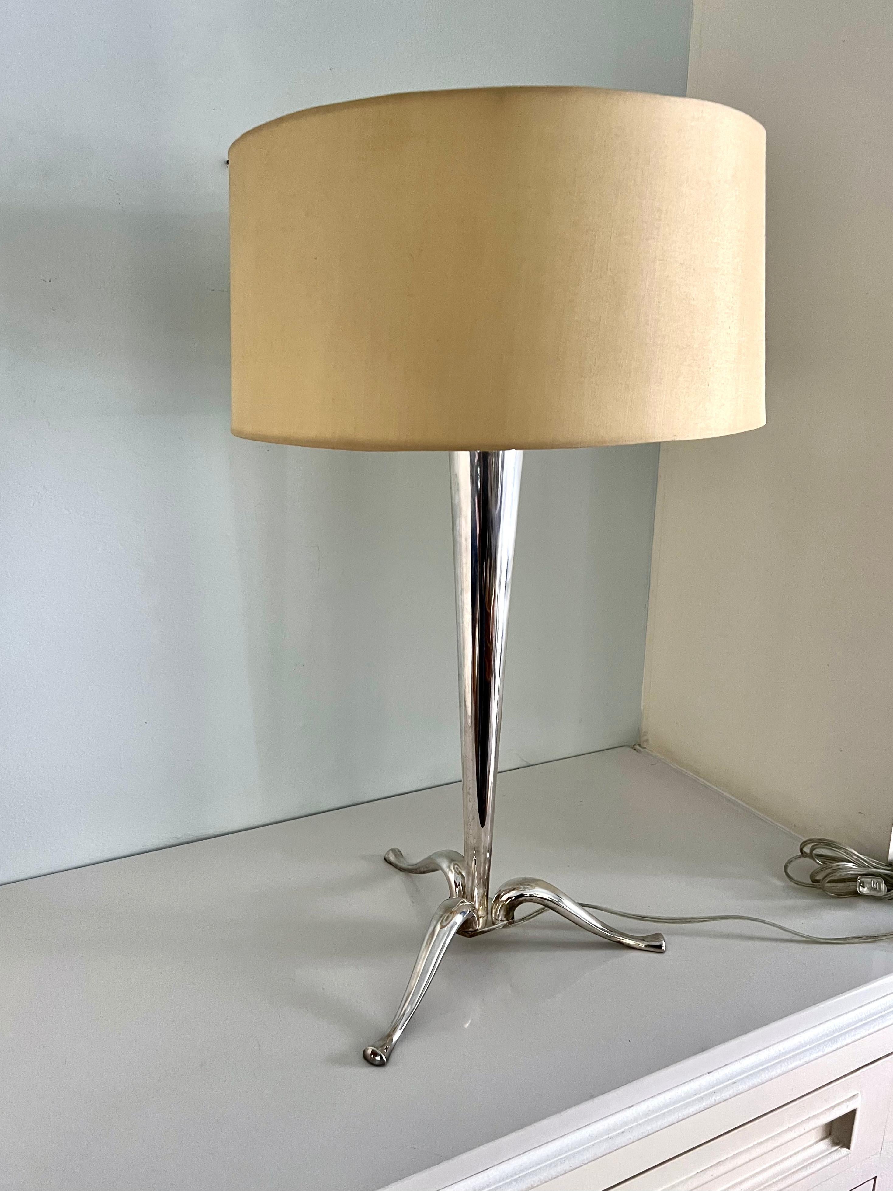 Silver Plate Silverplate Table Lamp For Sale