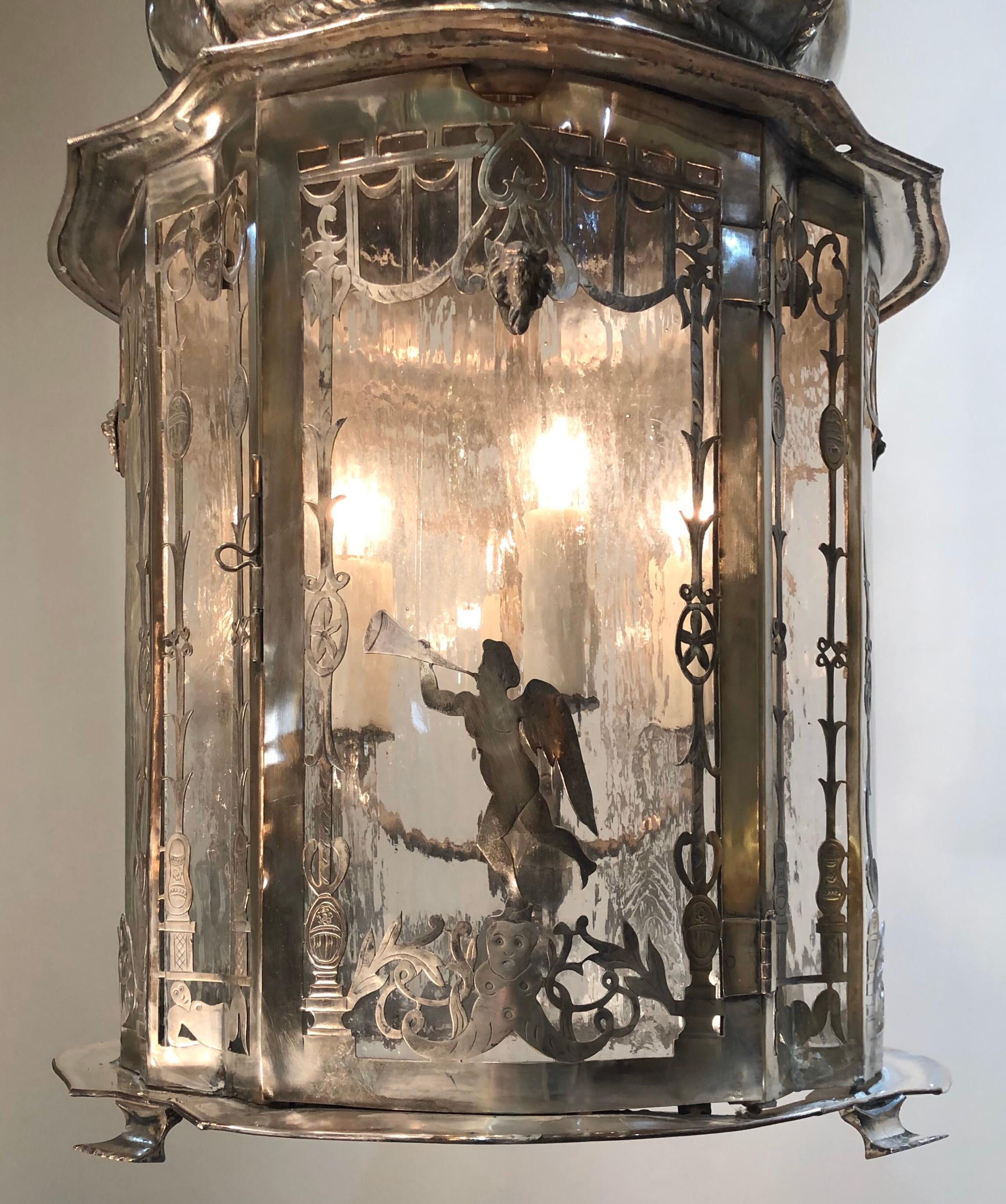 20th Century Silverplated Caldwell Lantern For Sale