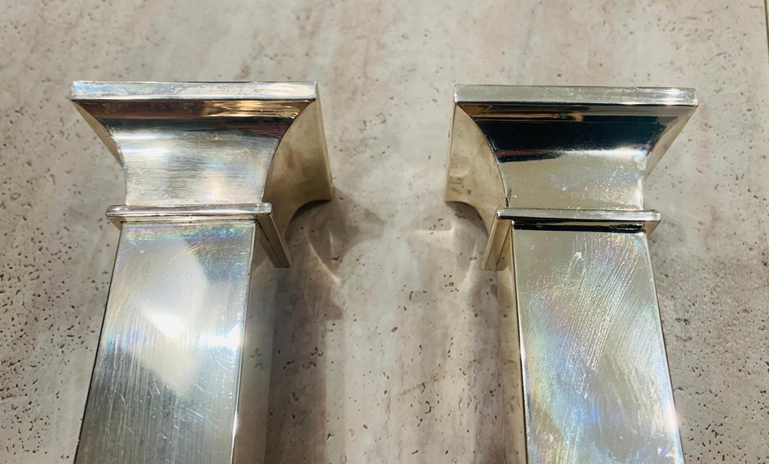 Silverplated Candle Holders by Lunt For Sale 1