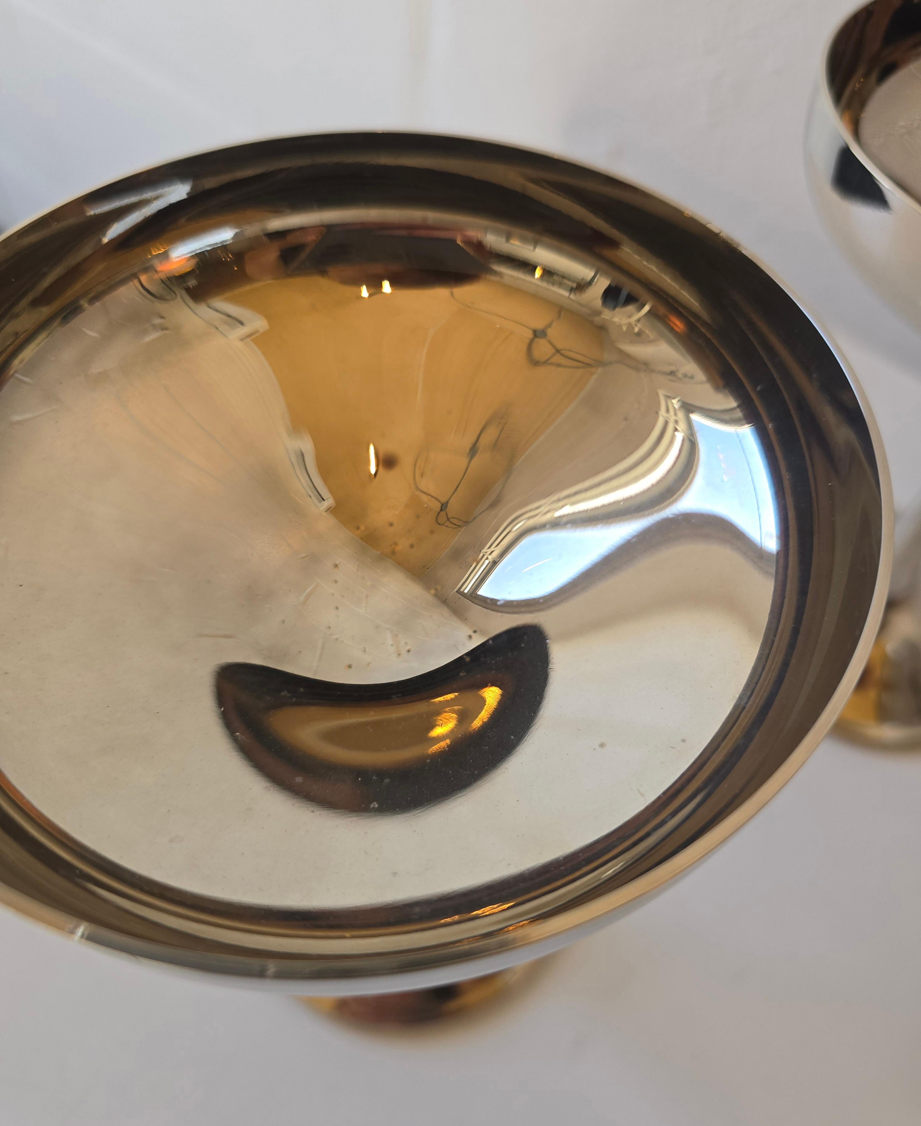 Mid-20th Century Silverplated Champagne Coupe Goblets Made in Italy For Sale