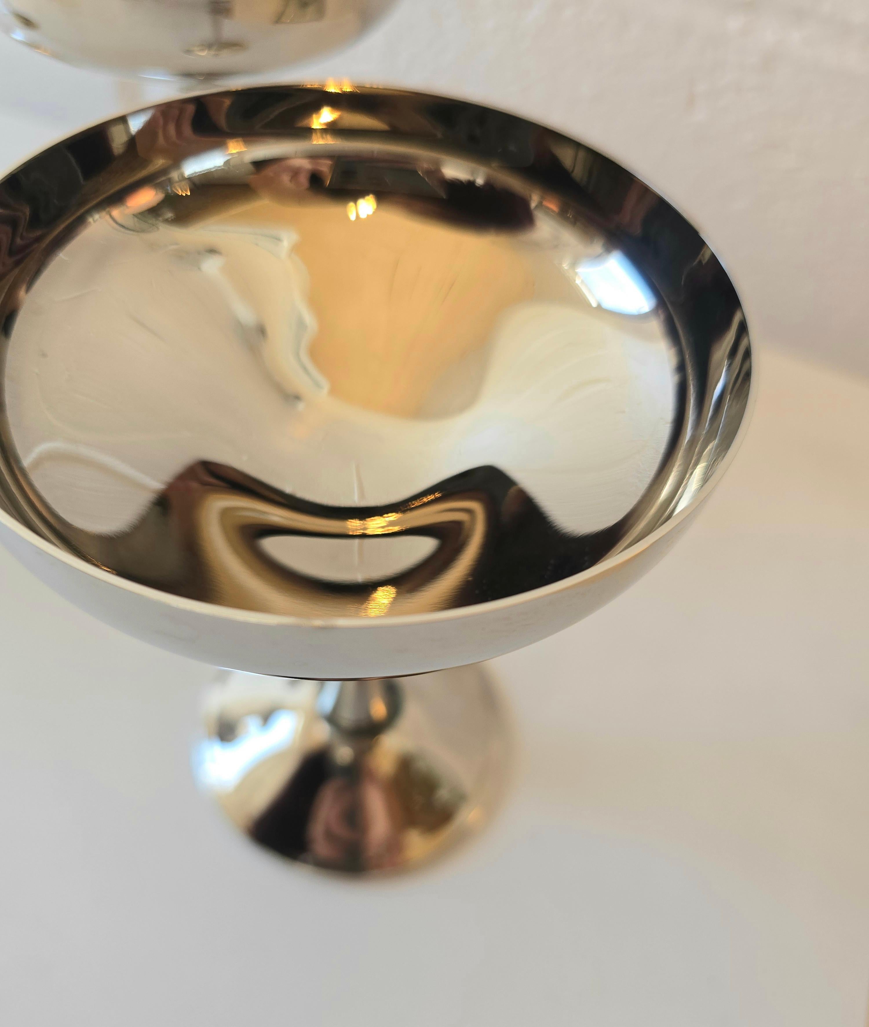 Silverplated Champagne Coupe Goblets Made in Italy For Sale 1