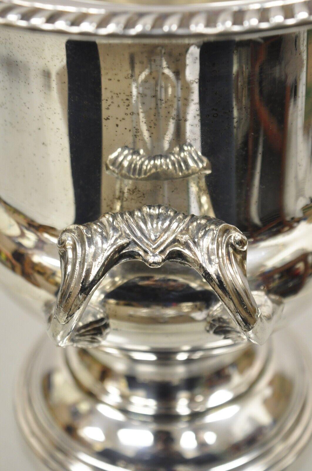SilverPlated English Regency Twin Handle Trophy Cup Champagne Chiller Ice Bucket 2