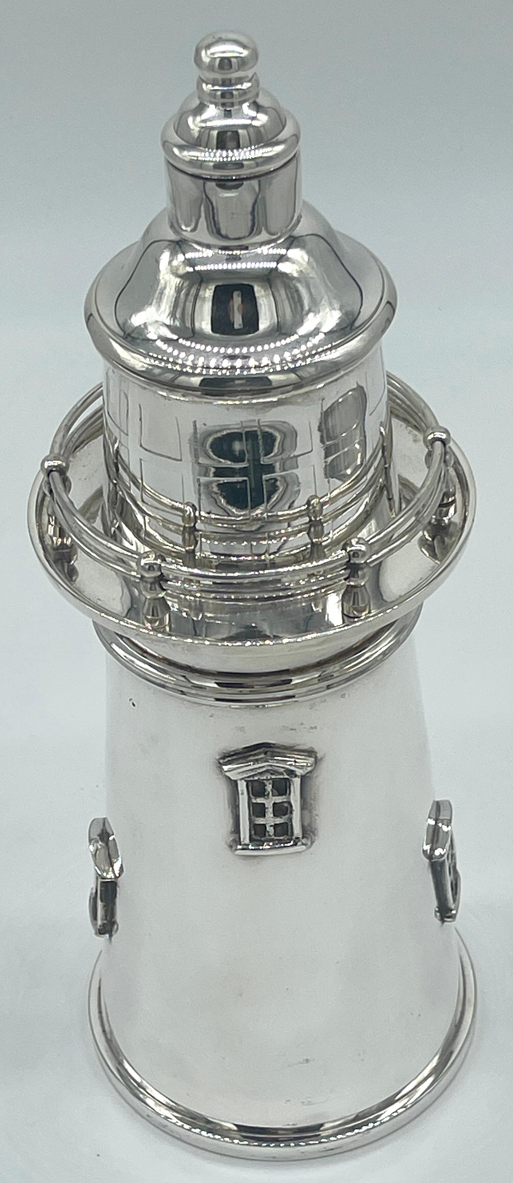 Silverplated Lighthouse Form Cocktail Shaker by James Deakin & Sons For Sale 7